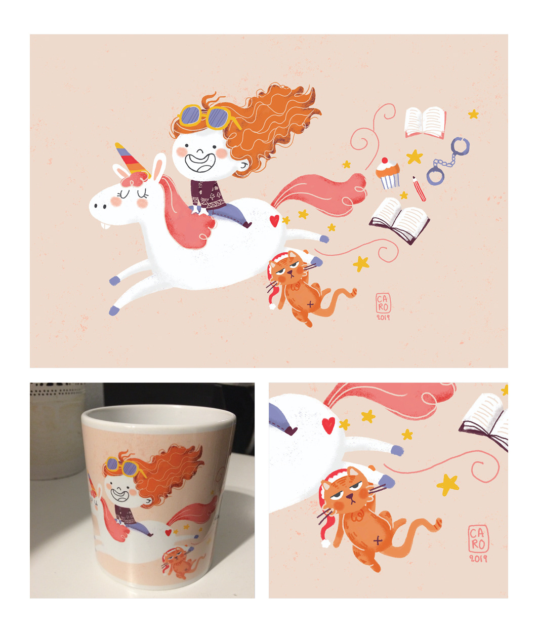 Custom illustration applied on a mug