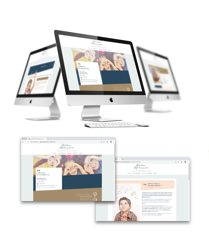 Adeline Marionneau // psychomotricienne Complete brand identity design and creation of the company website.