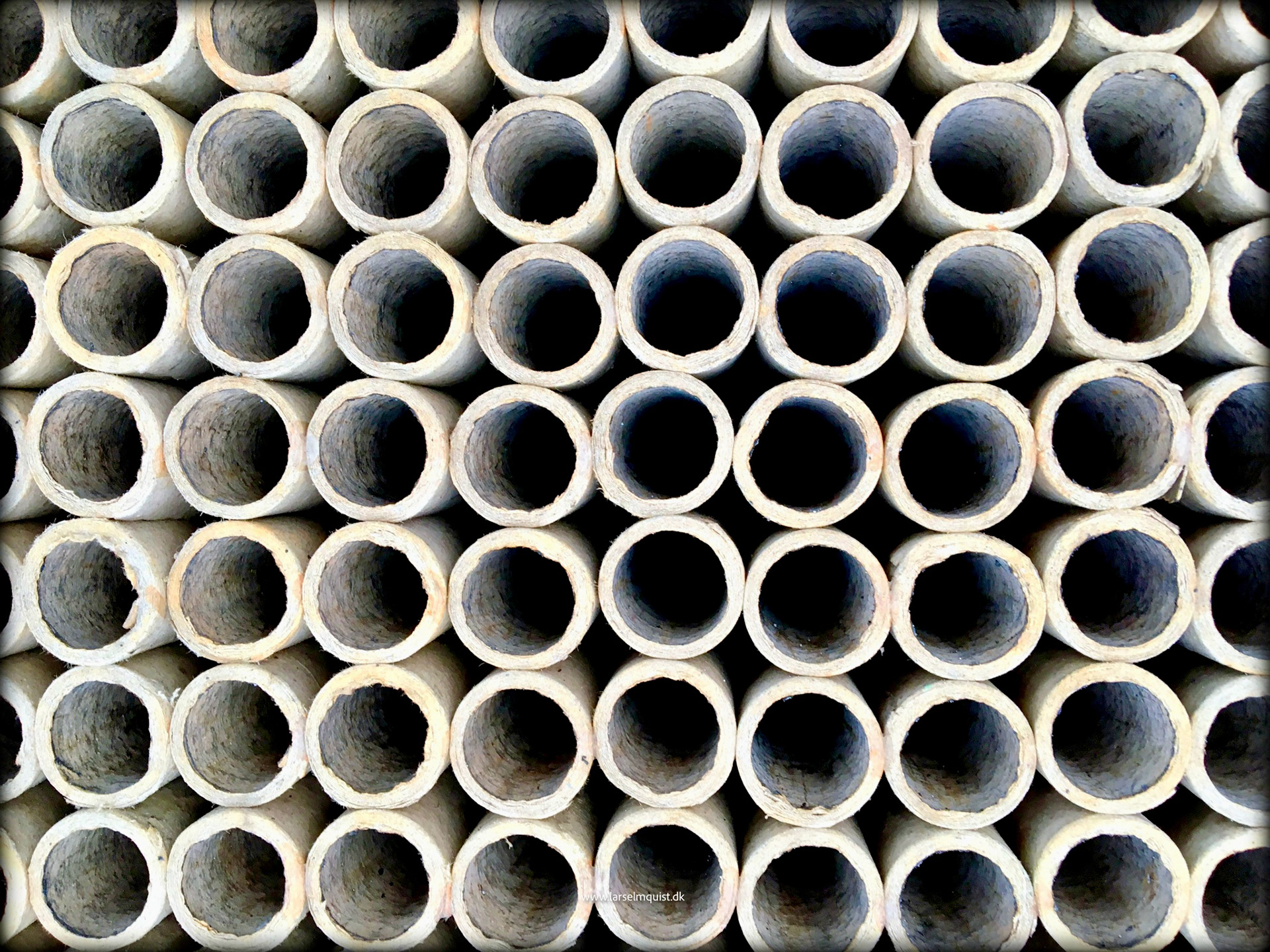 Some pipes on a construction site, I passed by.