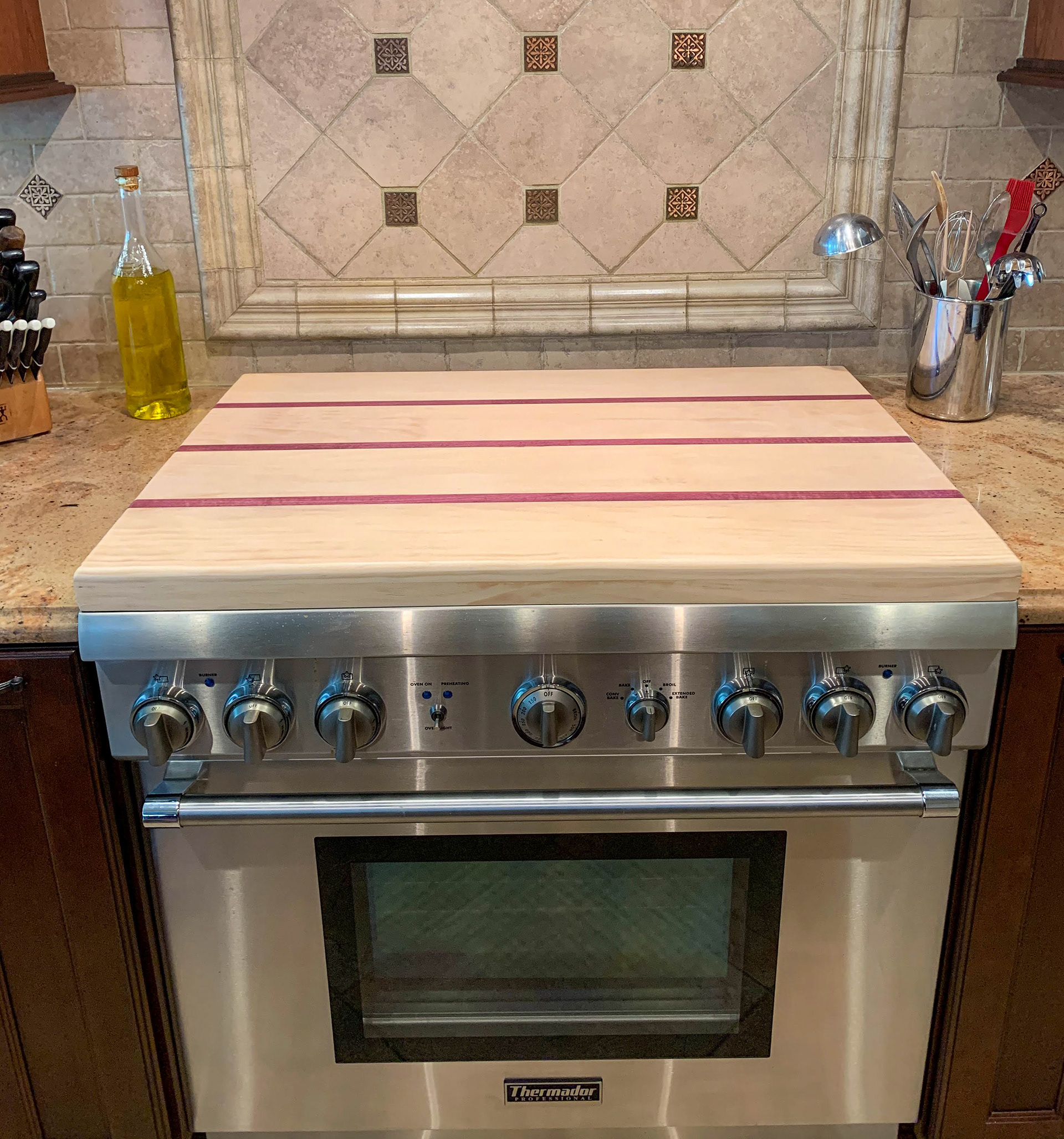 Custom fitted for each appliance, and designed with accents selected by client