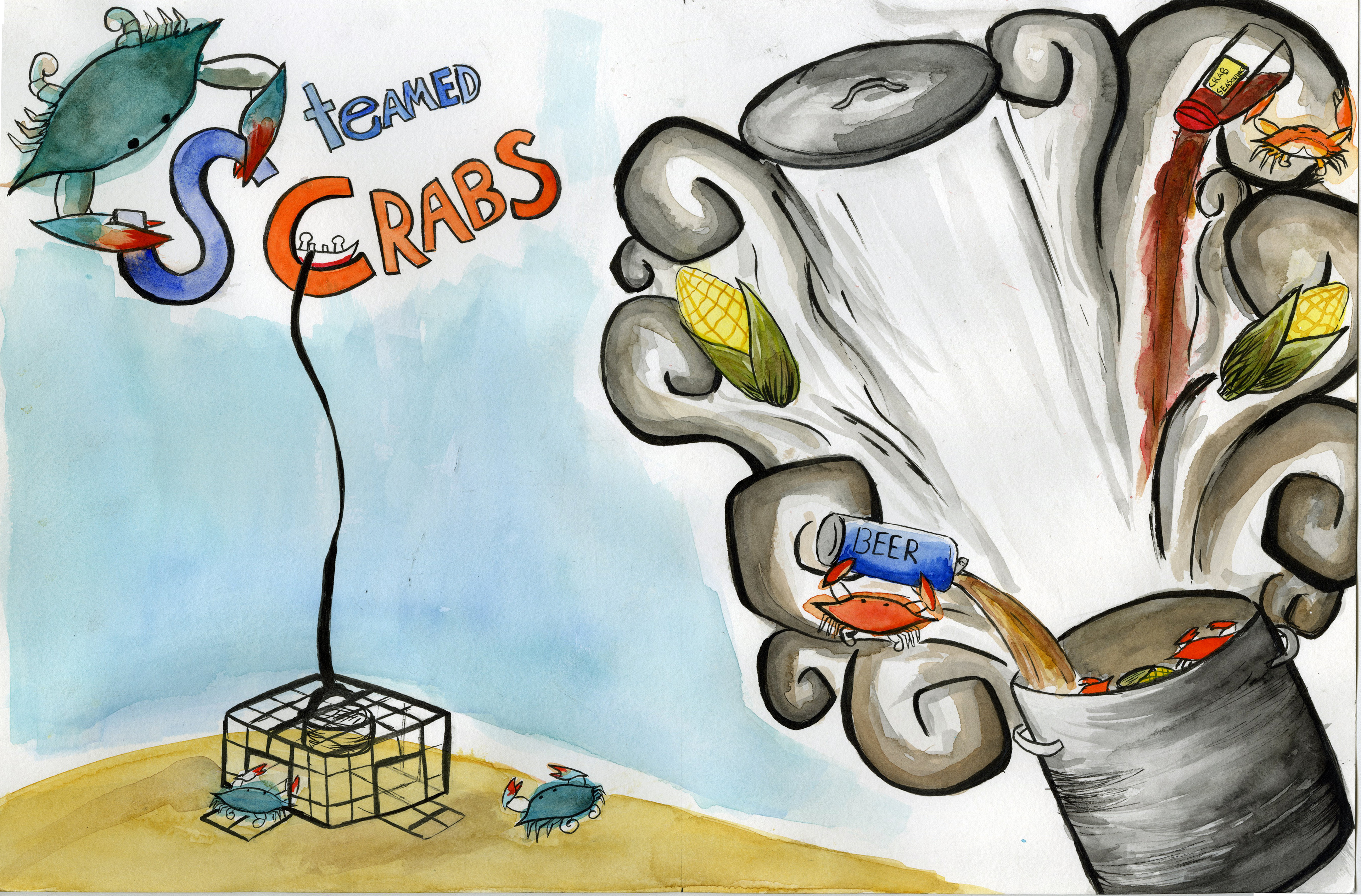 Steamed Crabs painting