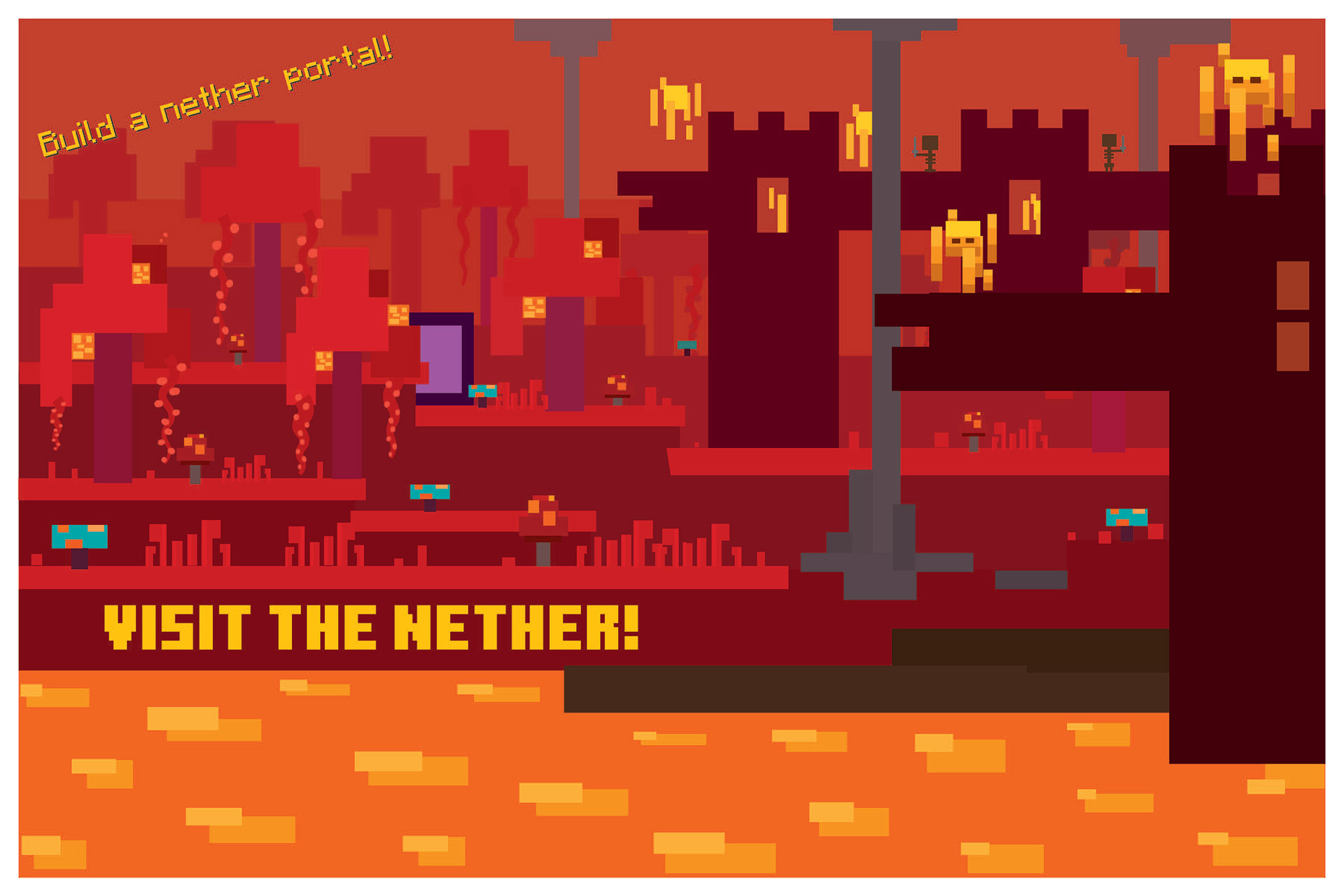 Travel Poster Concept of the Nether from Minecraft
