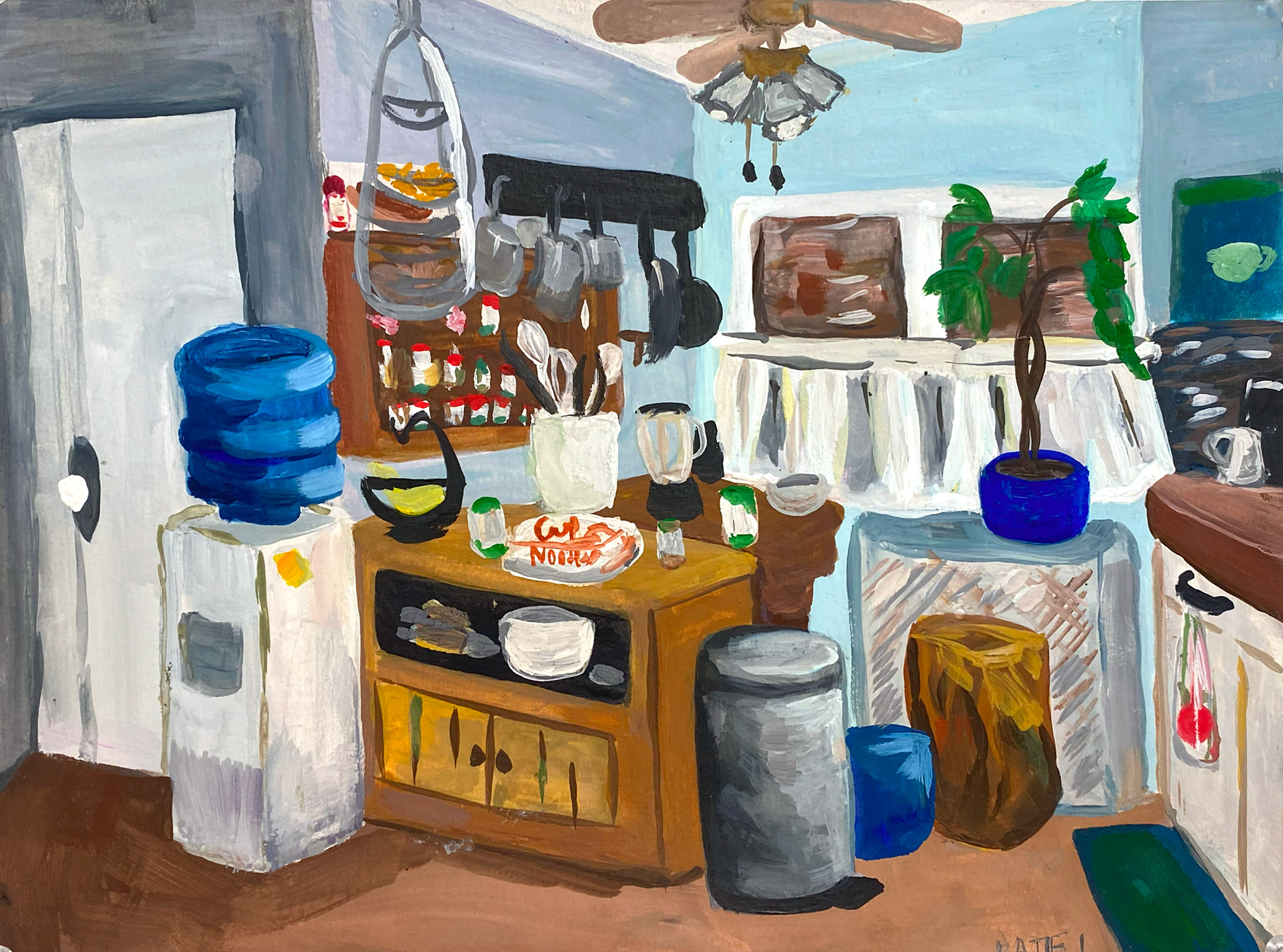 Gouache Study of my kitchen