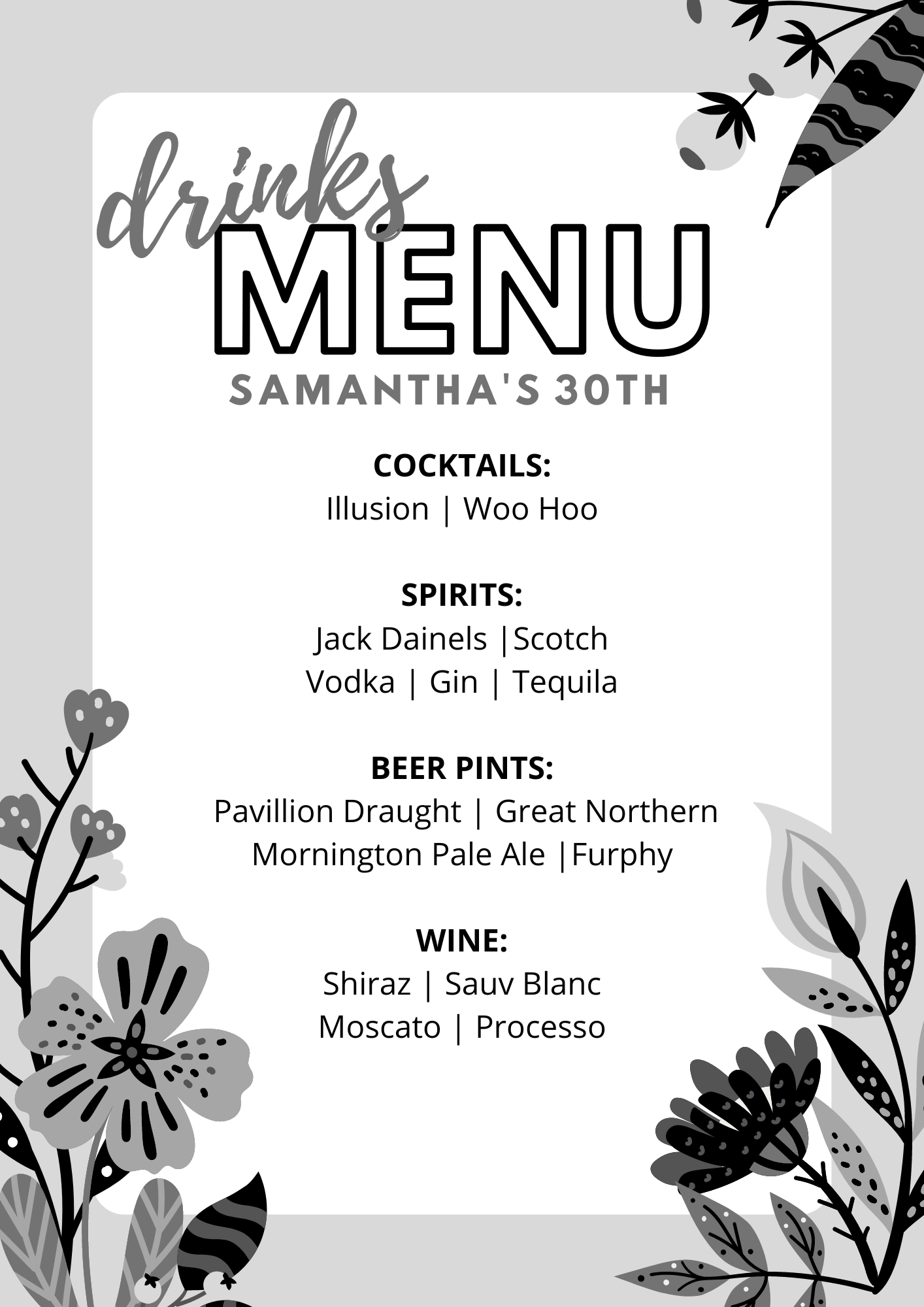 Event Menu