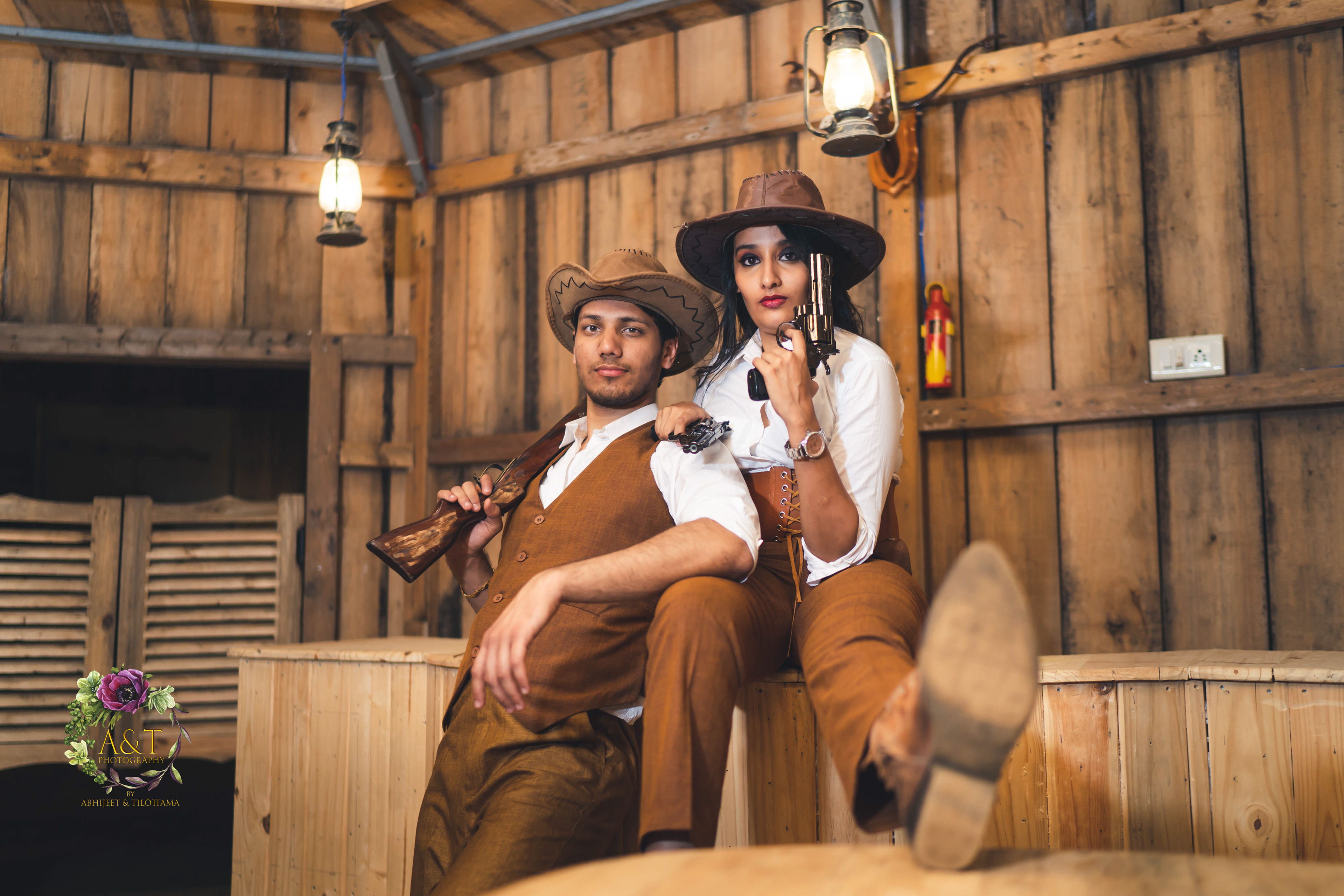 Cowboy theme pre-wedding photoshoot by A&T Photography