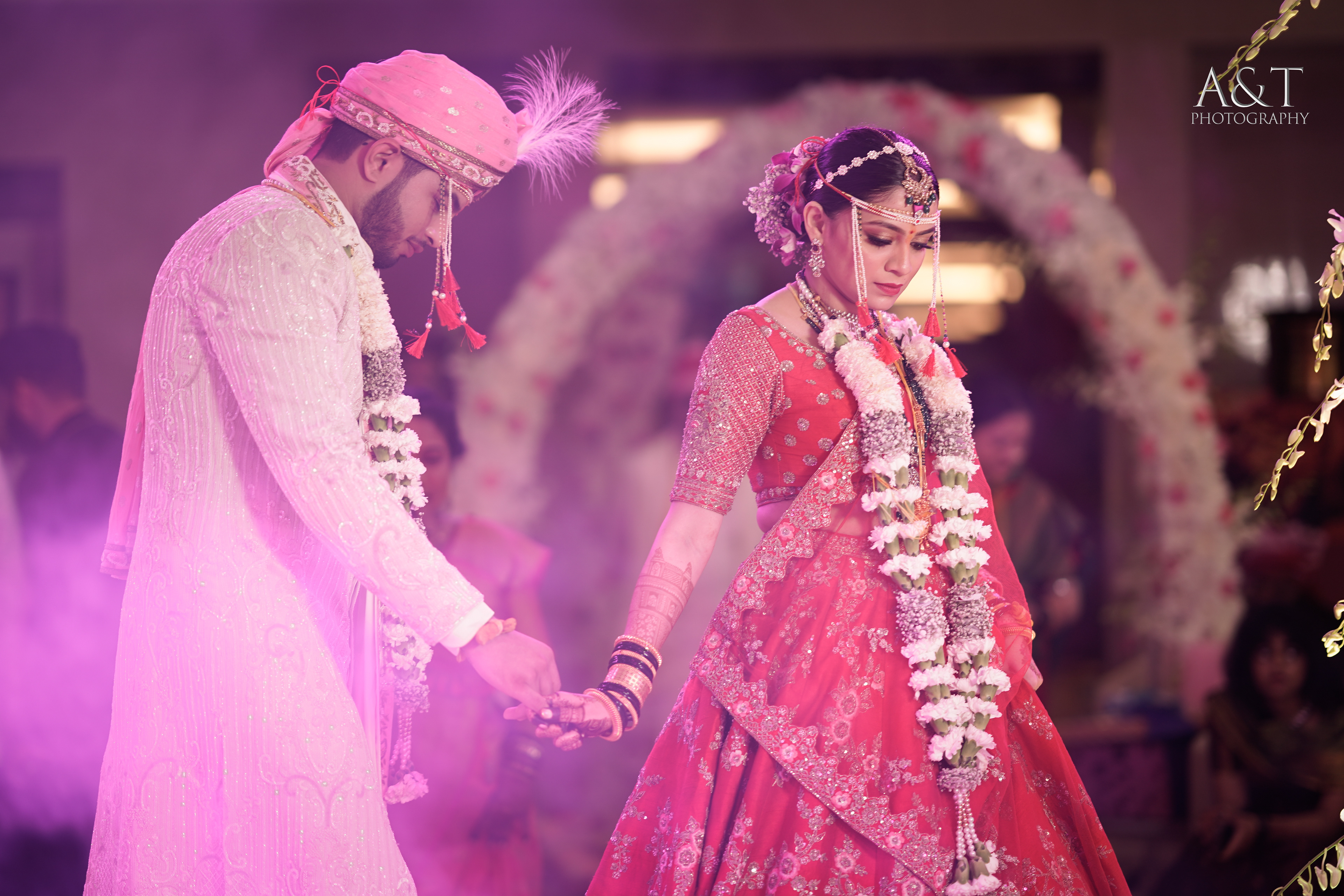Amazing candid photograph while phera from destination wedding in Mahabaleshwar captured by Best Wedding Photographer in Goa