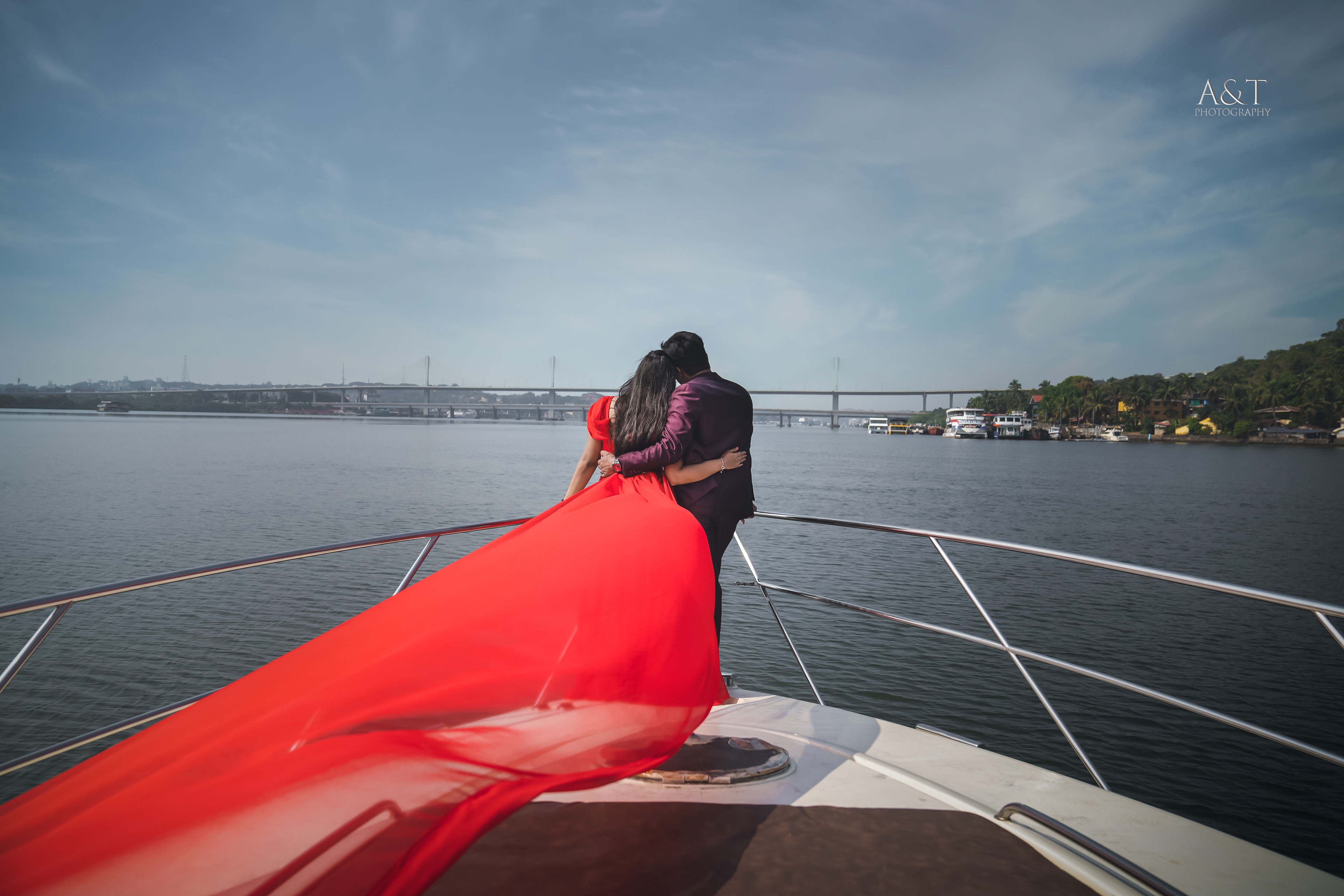Luxury Pre-wedding shoot on Yacht by A&T Photography