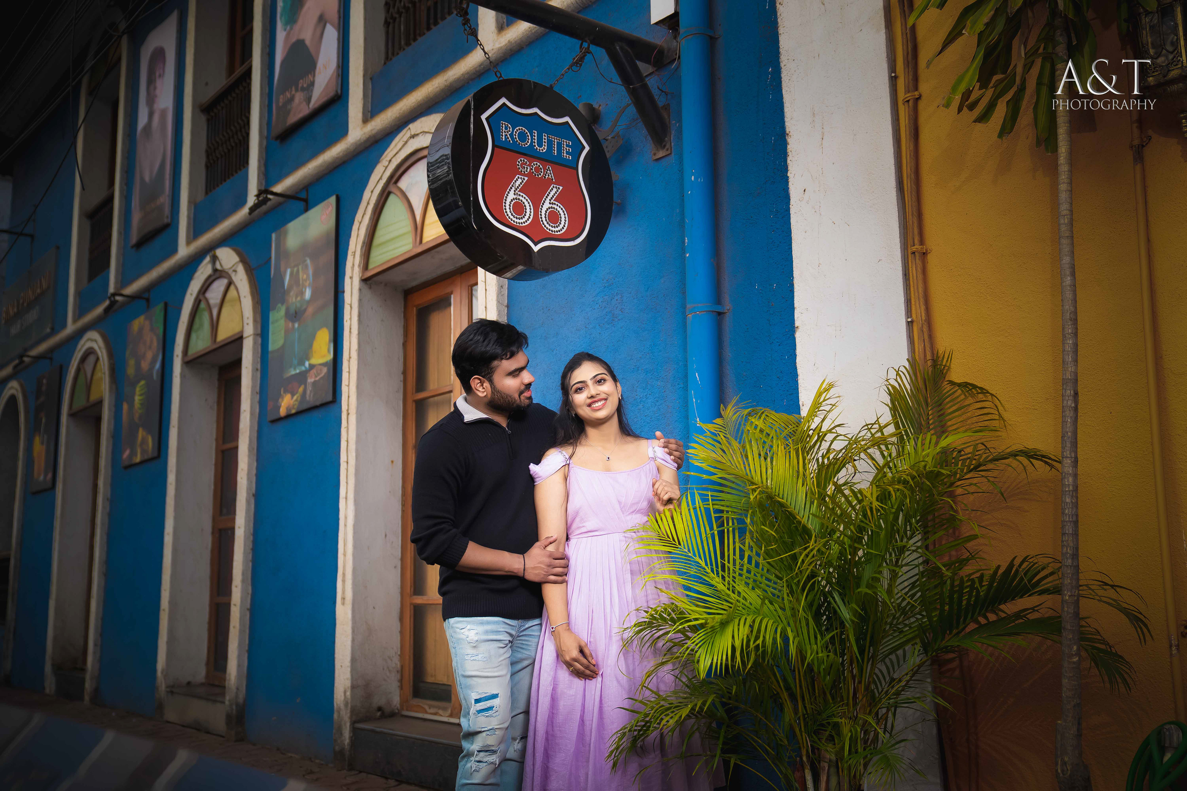 North Goa prewedding photoshoot on colorfull walls