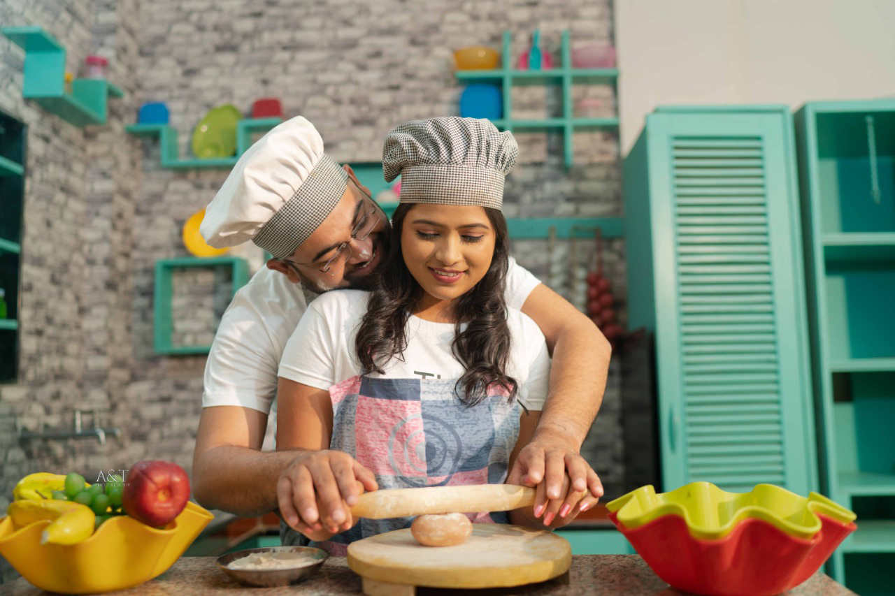 Funny Pre wedding ideas 2023- Choose your theme-Try cooking
