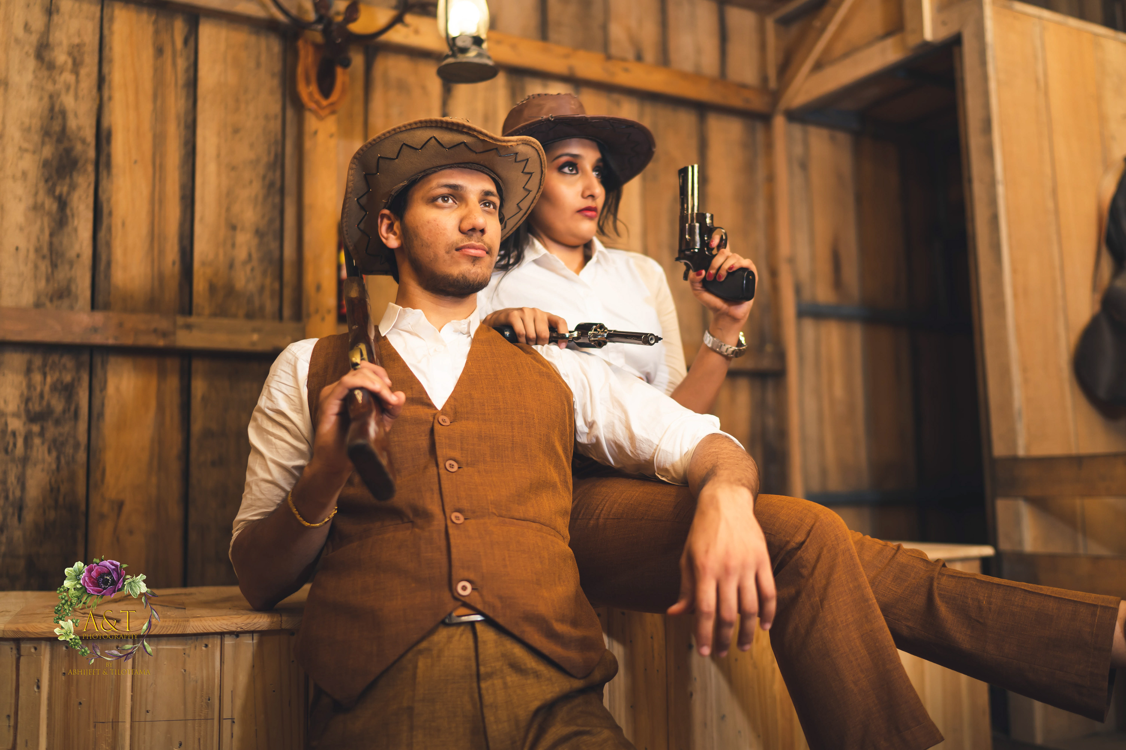 cowboy theme pre-wedding photoshoot by A&T Photography