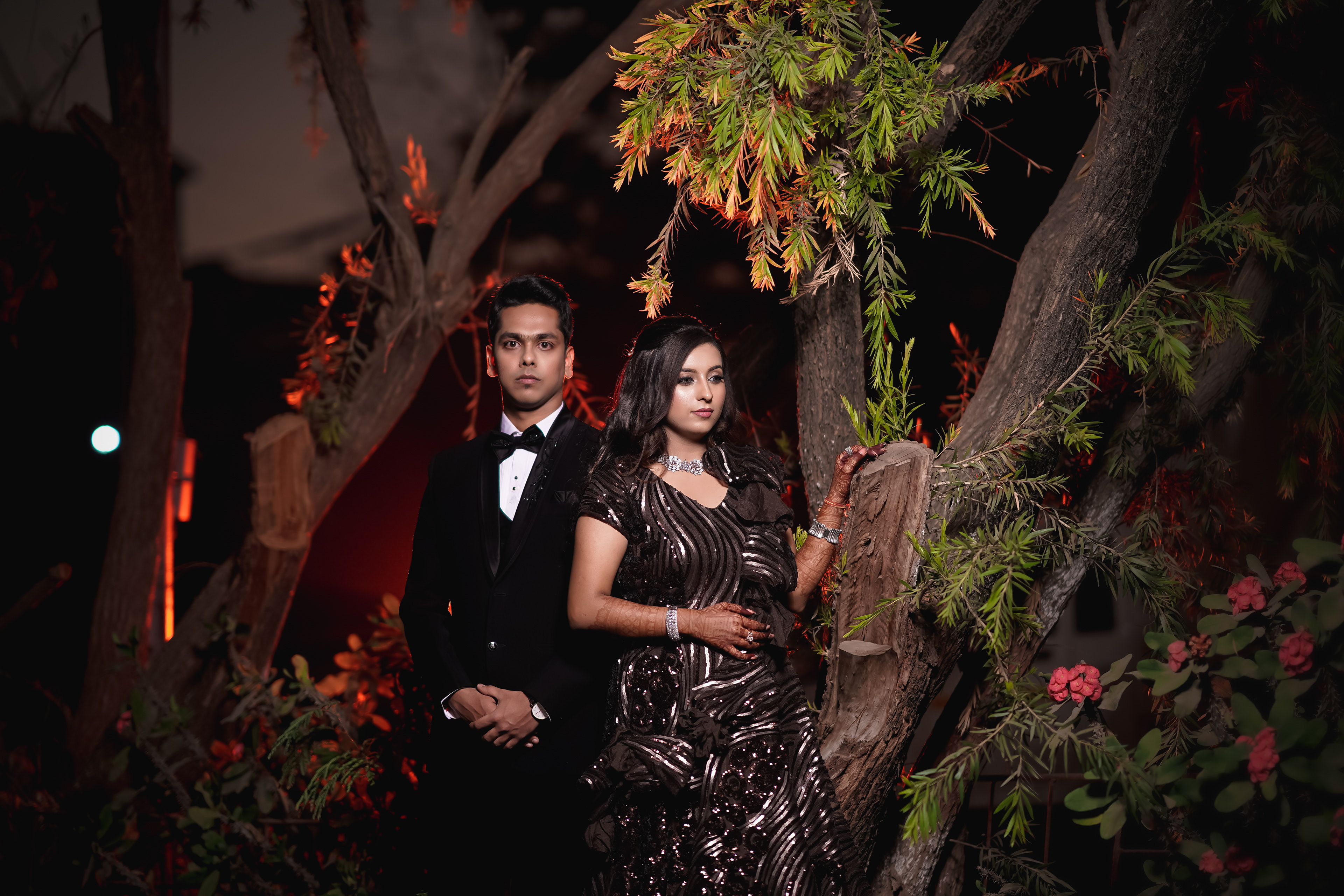 The newly married couple shares a loving glance, surrounded by the breathtaking beauty of nature| Photographed by wedding photographer in Pune