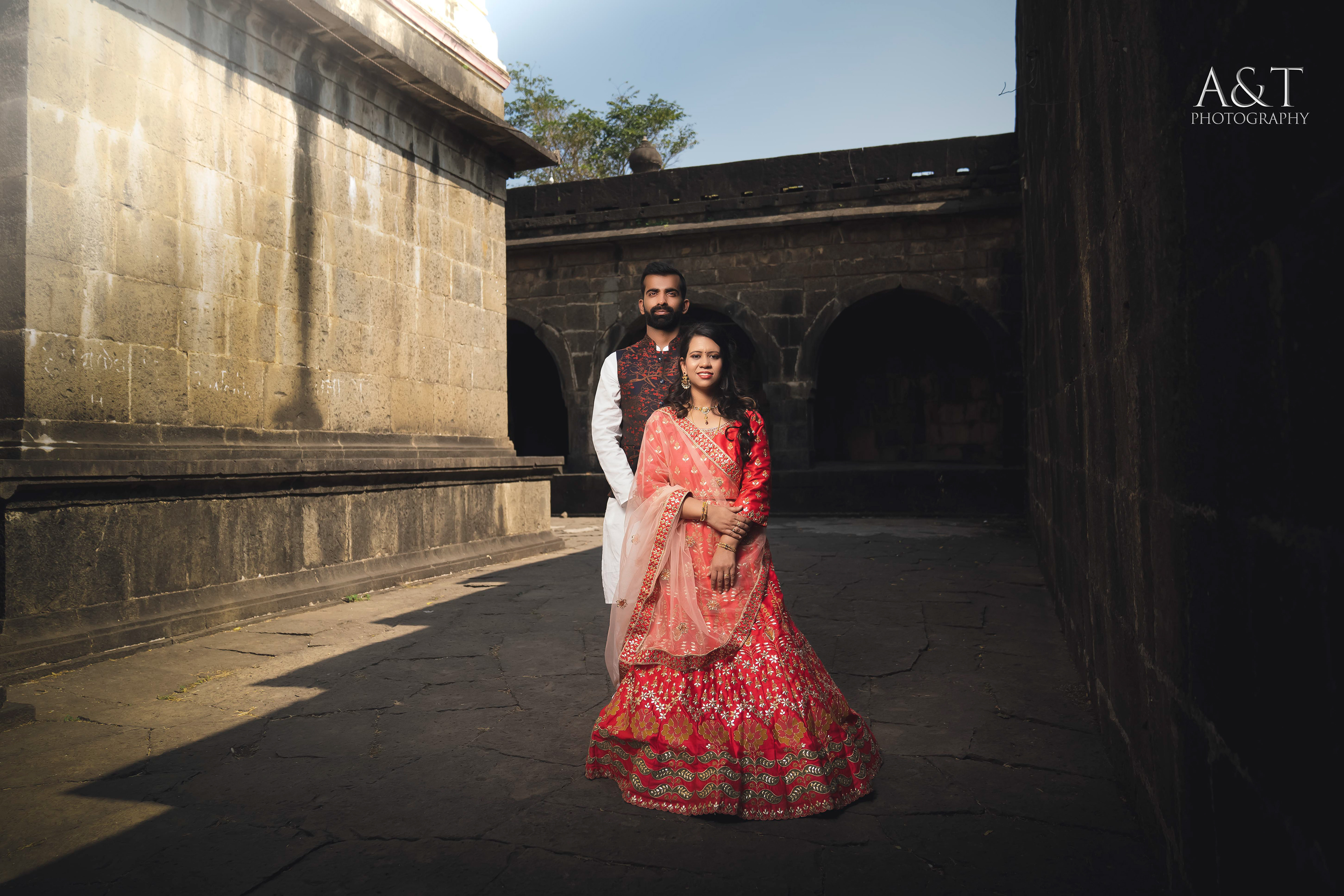 Regal Pre-wedding shoot at Sangam Mahuli Temple Of Satara by Best Wedding Photographer in Pune