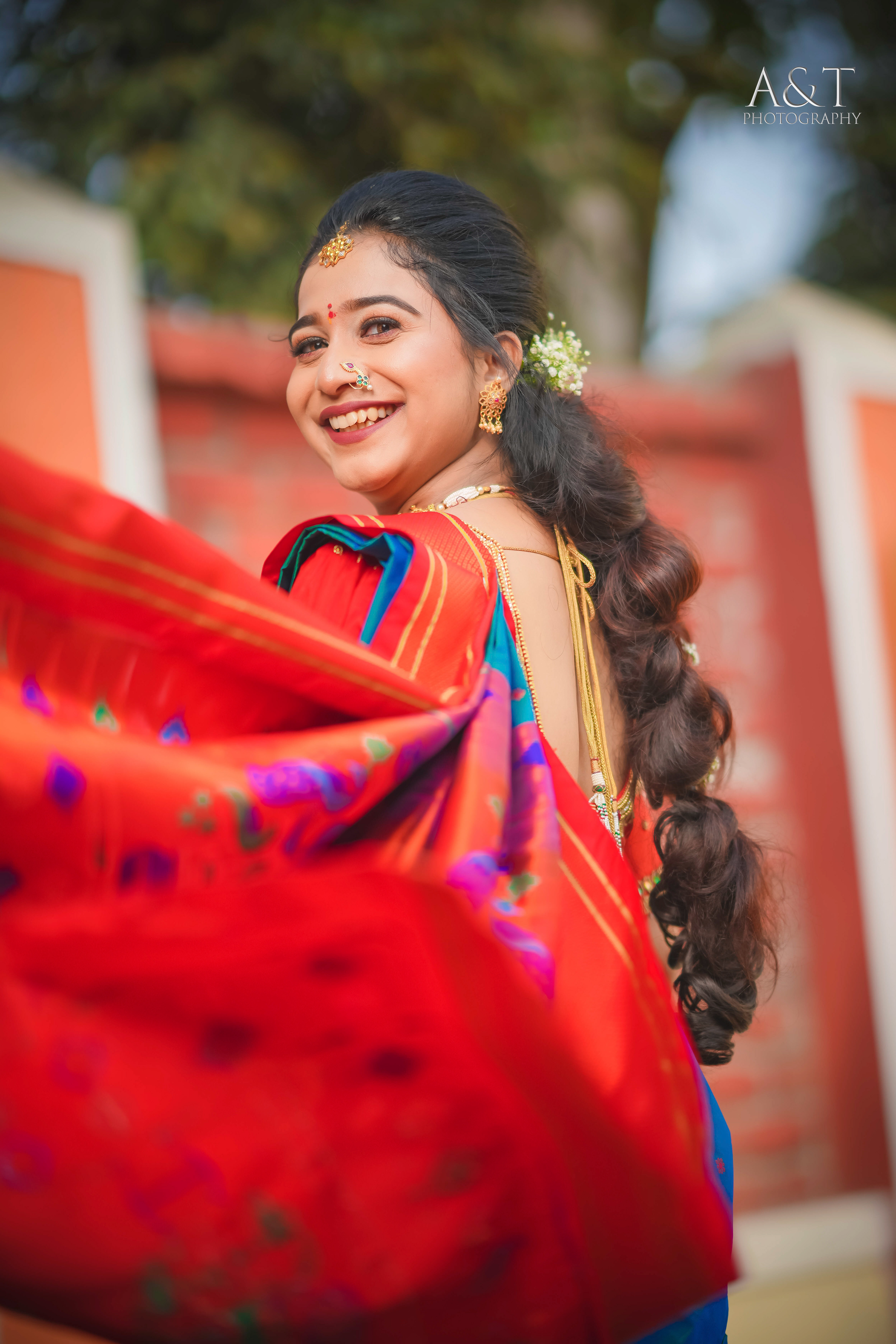 Bride's portrait showcasing exquisite bridal makeup