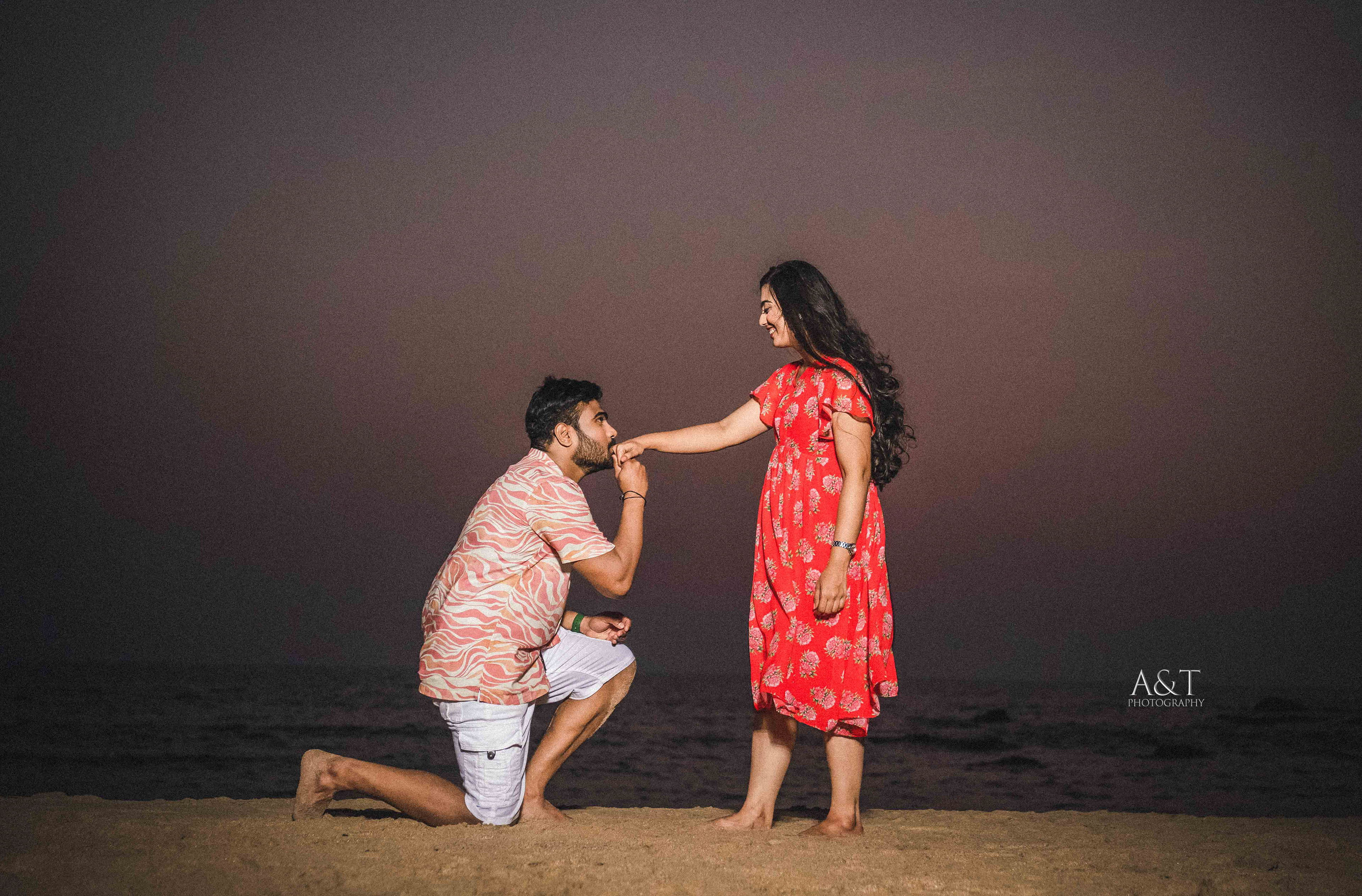 Such a cute pre-wedding photo by A&T Photography from Goa Pre-wedding Album