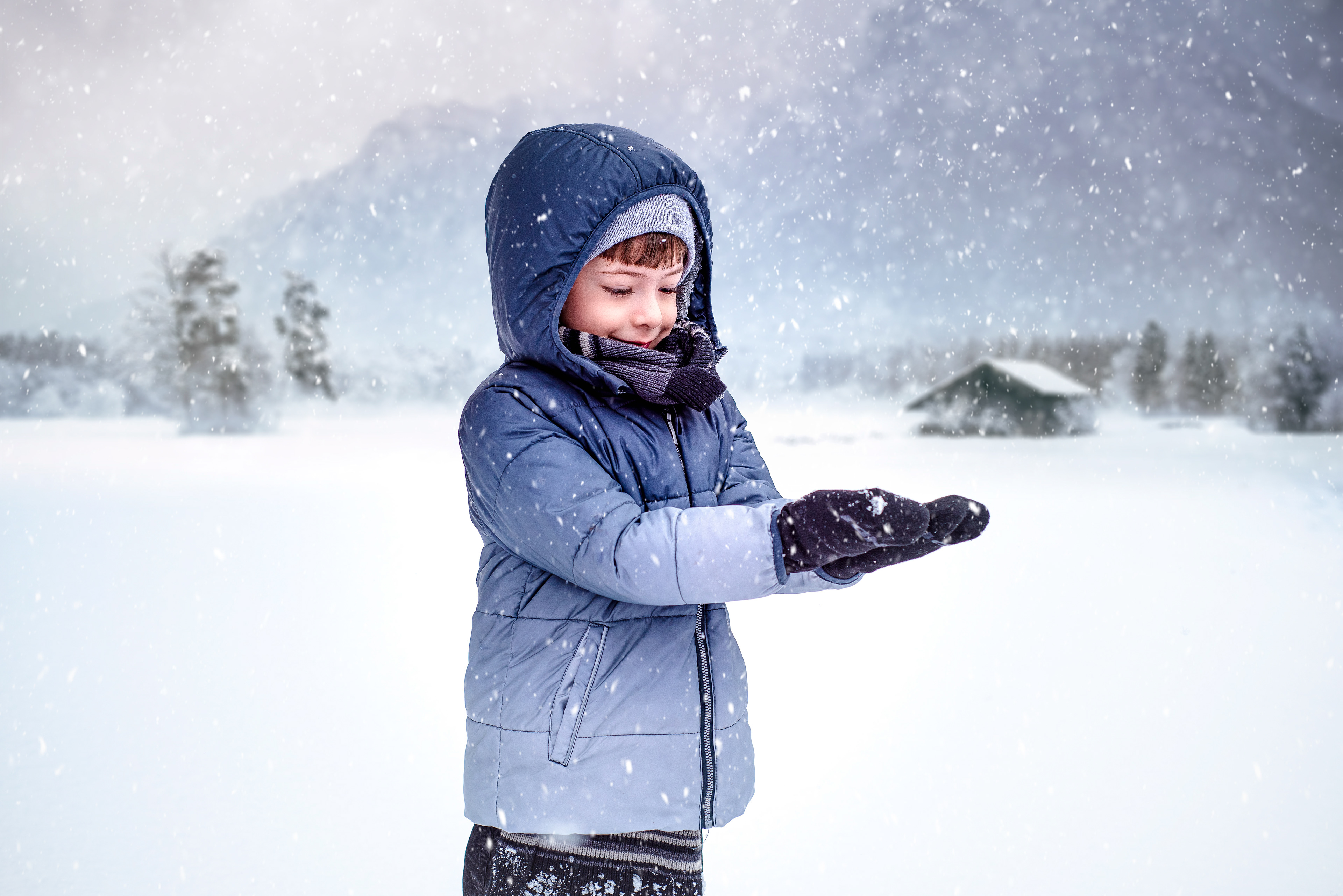 "Catching snowflakes".  March ‎3, ‎2021.  Digital composite.