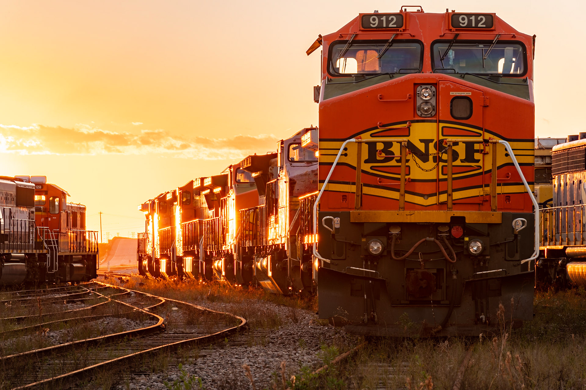 BNSF 912 (a General Electric C40-8W) and several dozen other locomotives await their fate as scrap in the Galveston Yard. They will be replaced with high-efficiency, low-emission locomotives. I was in Galveston a few days before and saw the awesome light on some of the locomotives at sunset and knew I had to go back to photograph them.Date: 4 January 2021Location: Galveston, Texas, United StatesOriginal resolution: 45 MPProcessing: Processed from RAW using Adobe Photoshop Lightroom Classic 9