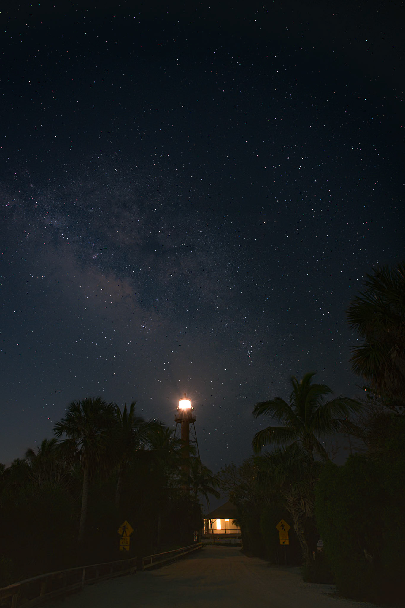 The galactic core of the Milky Way doesn't rise until about 4:00 a.m. in southern Florida in mid-March. This was my third attempt over the last four years to get a good composition of the lighthouse on Sanibel Island and the Milky Way. Even this time, I had only one shot I liked, and this is it.The final image is a stack of twenty exposures assembled in Starry Landscape Stacker.Date: 15 March 2021Location: Sanibel Island, Florida, United StatesOriginal resolution: 45 MPProcessing: Processed from RAW using Adobe Photoshop Lightroom Classic 9