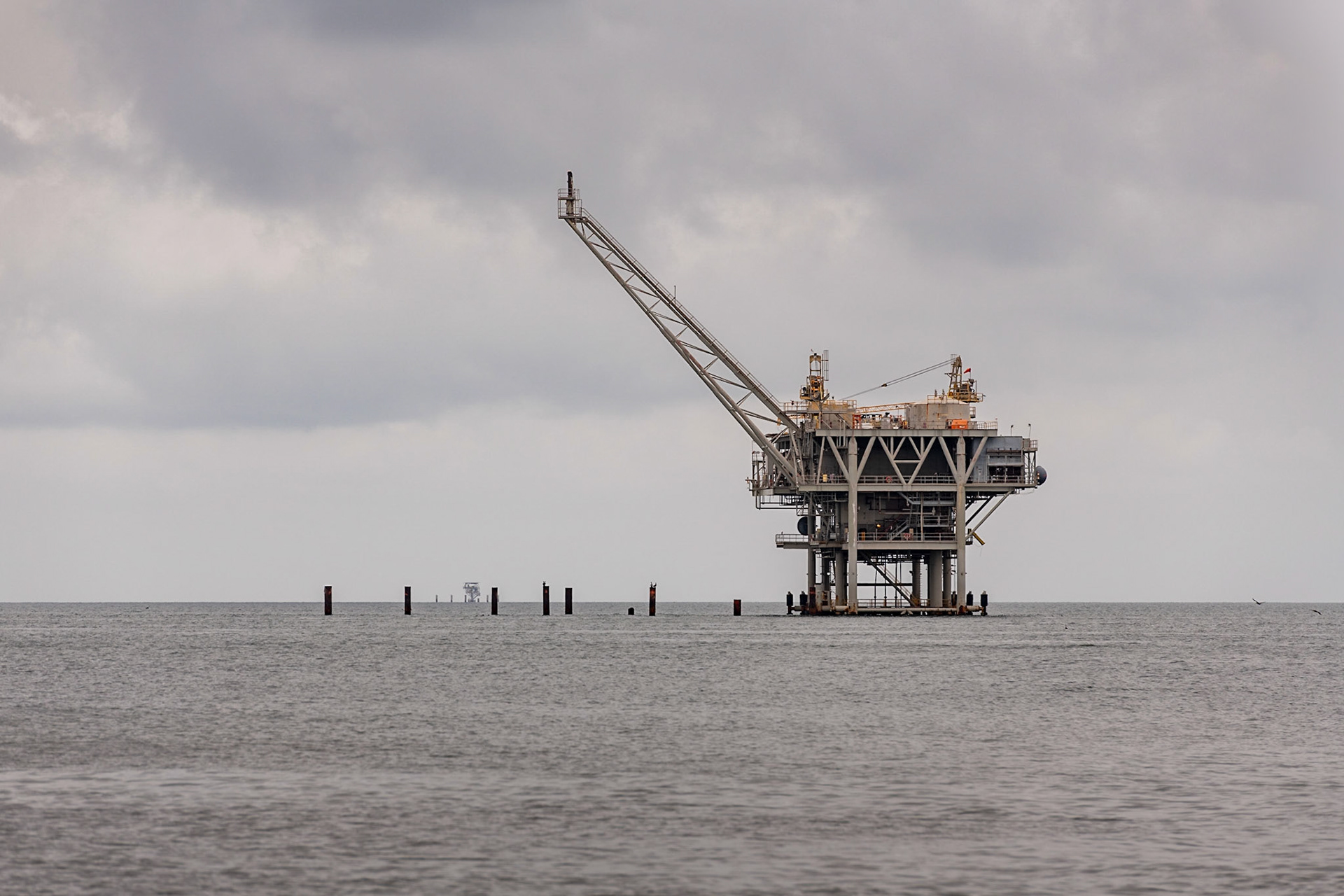 This offshore, shallow-water, fixed production plarform produces oil and gas from the Mary Ann Field in Mobile Bay. The field was orginally developed by ExxonMobil and is now owned and operated by W&amp;T Offshore.Date: 26 June 2020Location: Fort Morgan, Alabama, United StatesOriginal resolution: 45 MPProcessing: Processed from RAW using Adobe Photoshop Lightroom Classic 9