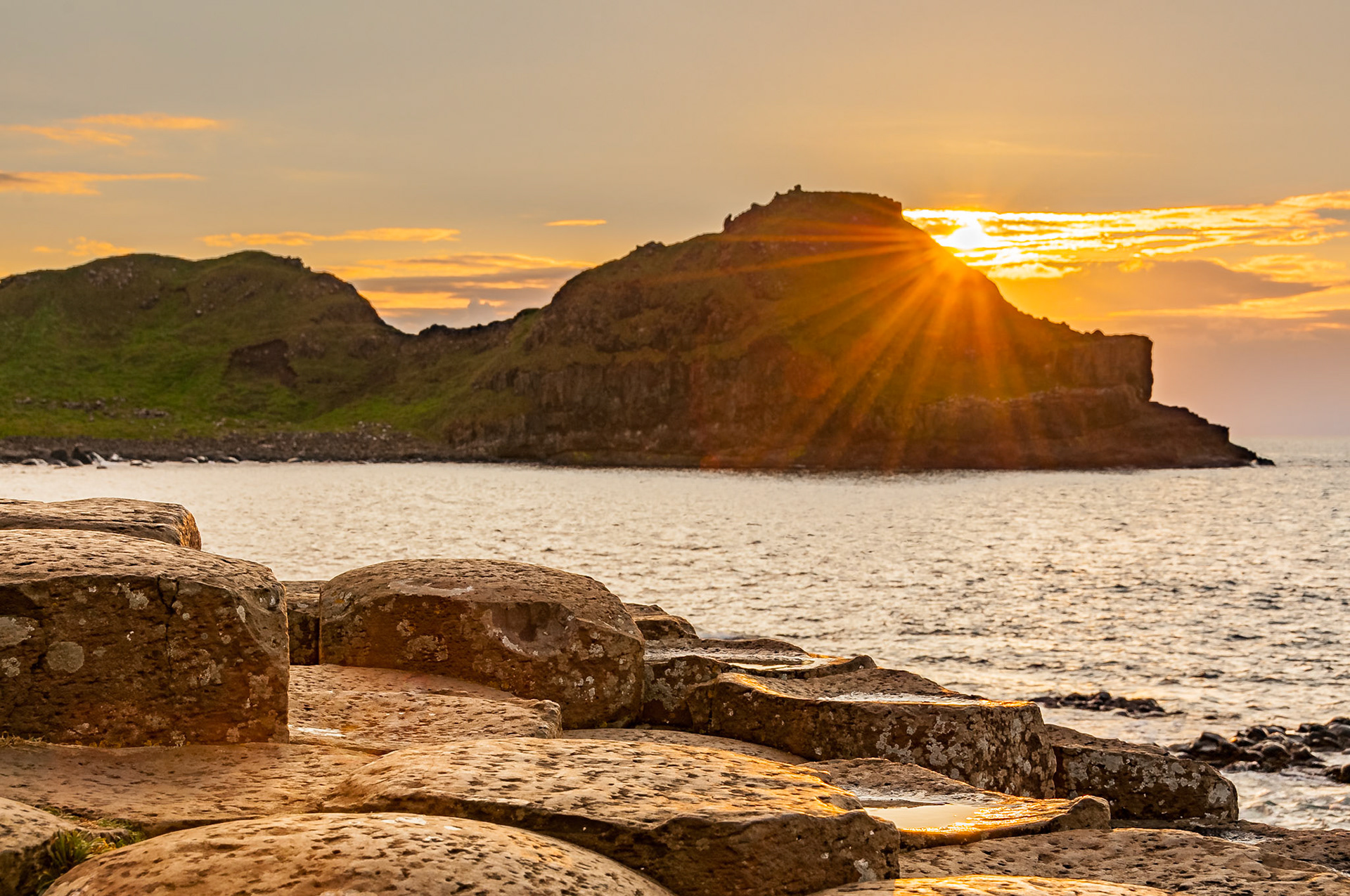 Sunset at Giant's Causway | 9 October 2014 | County Antrim, Northern Ireland, United KIngdom | 12 MP | Processed from RAW using Adobe Photoshop Lightroom 6