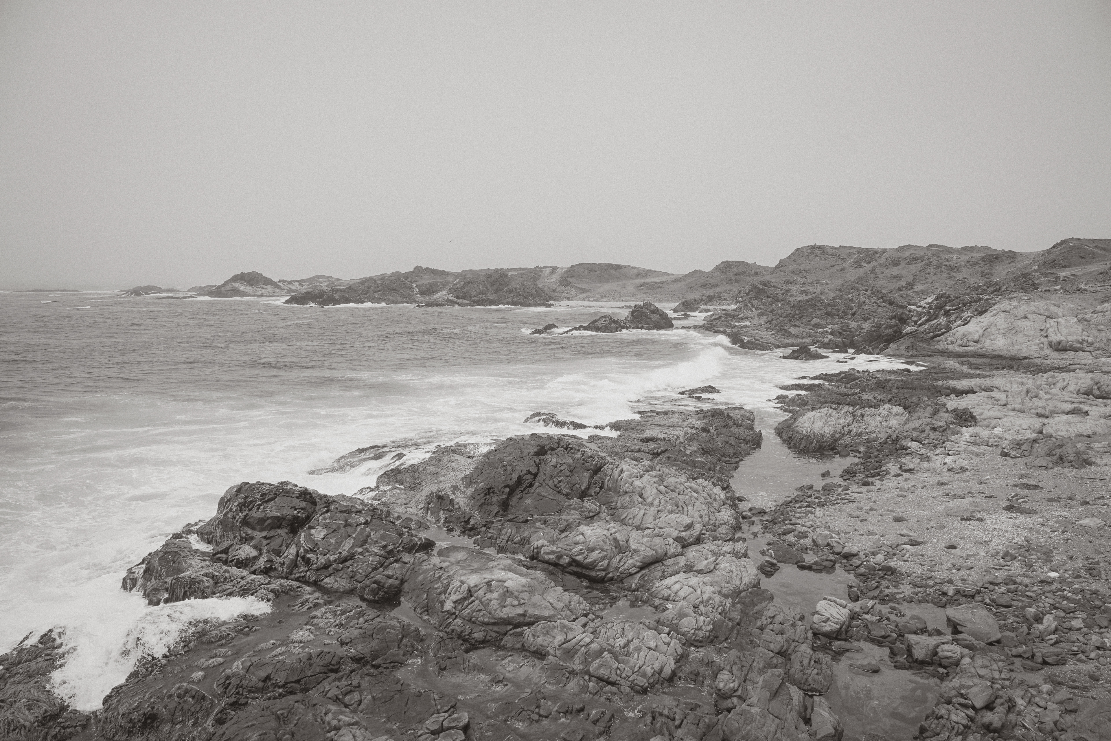 waves breaking over the rocky coast