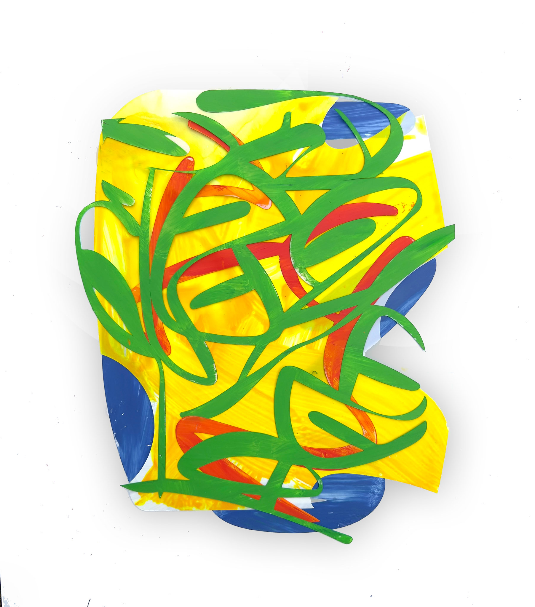 Calyx series 18, 14.5 x 11.5 inches acrylic on paper, 2023