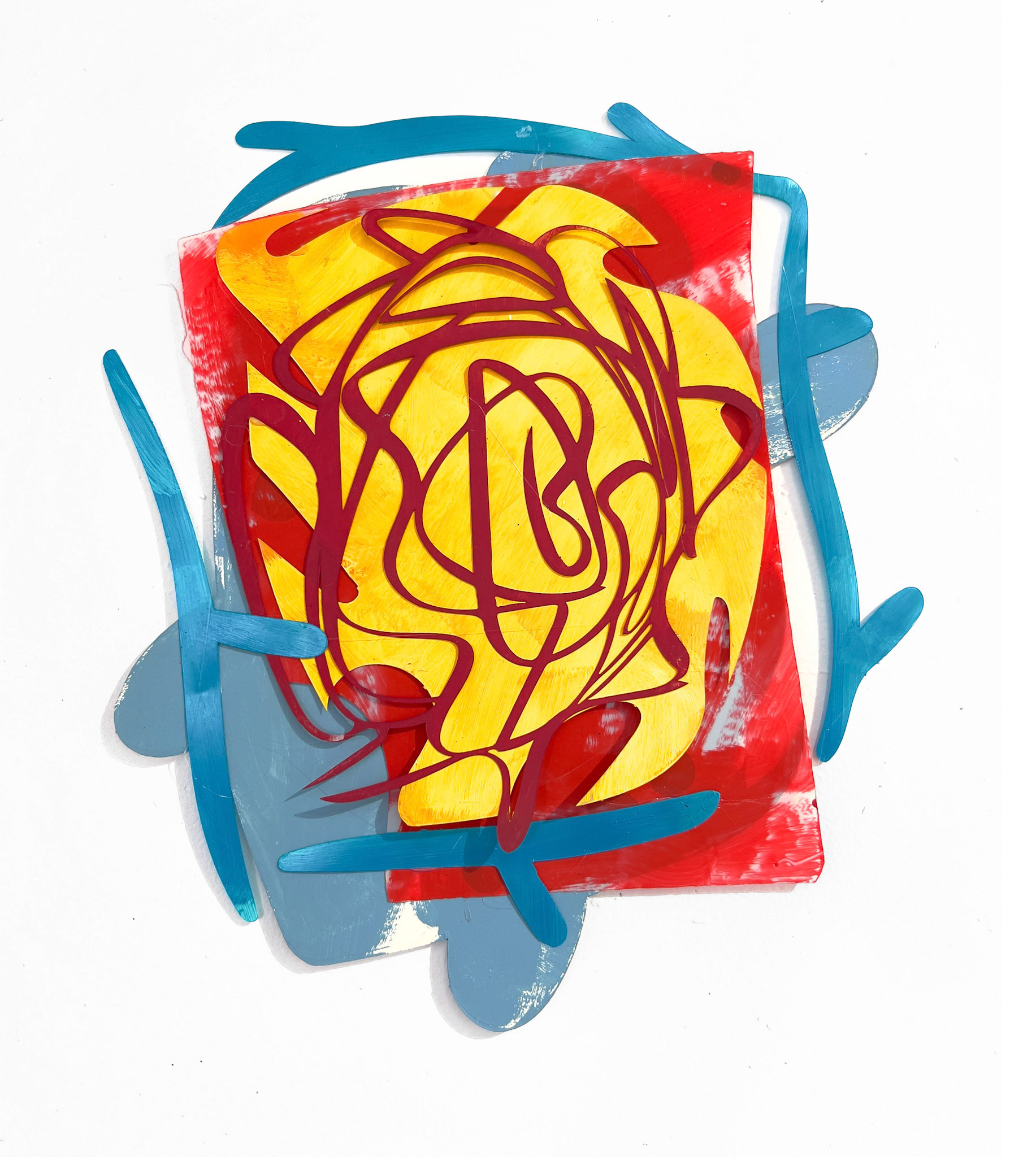 Calyx Series 15, 13.5 x 11.5 inches acrylic on paper 2023