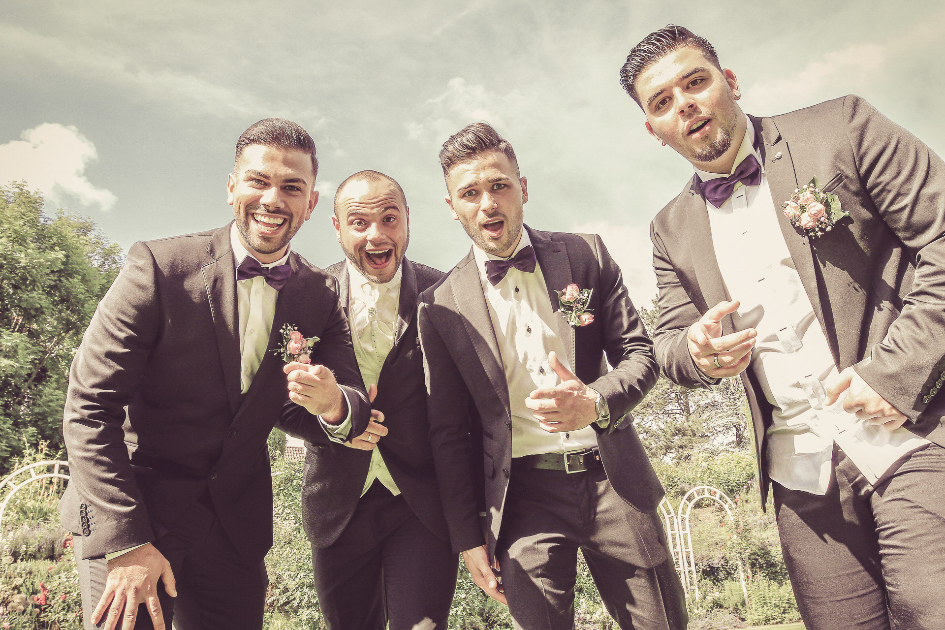 Bräutigam und seine Jungs