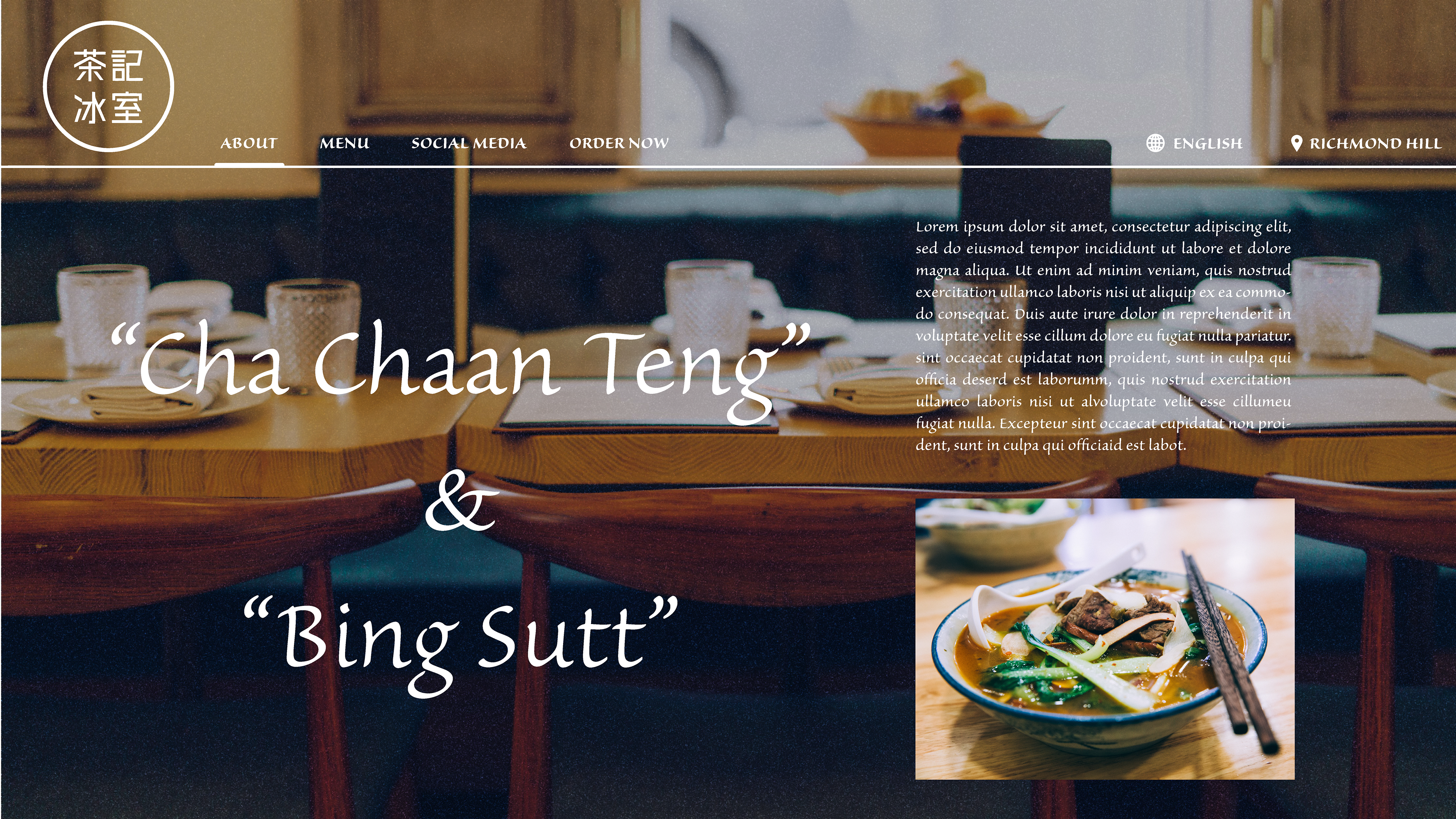 Bintong Wang Cha Kee Restaurant Website Mockup