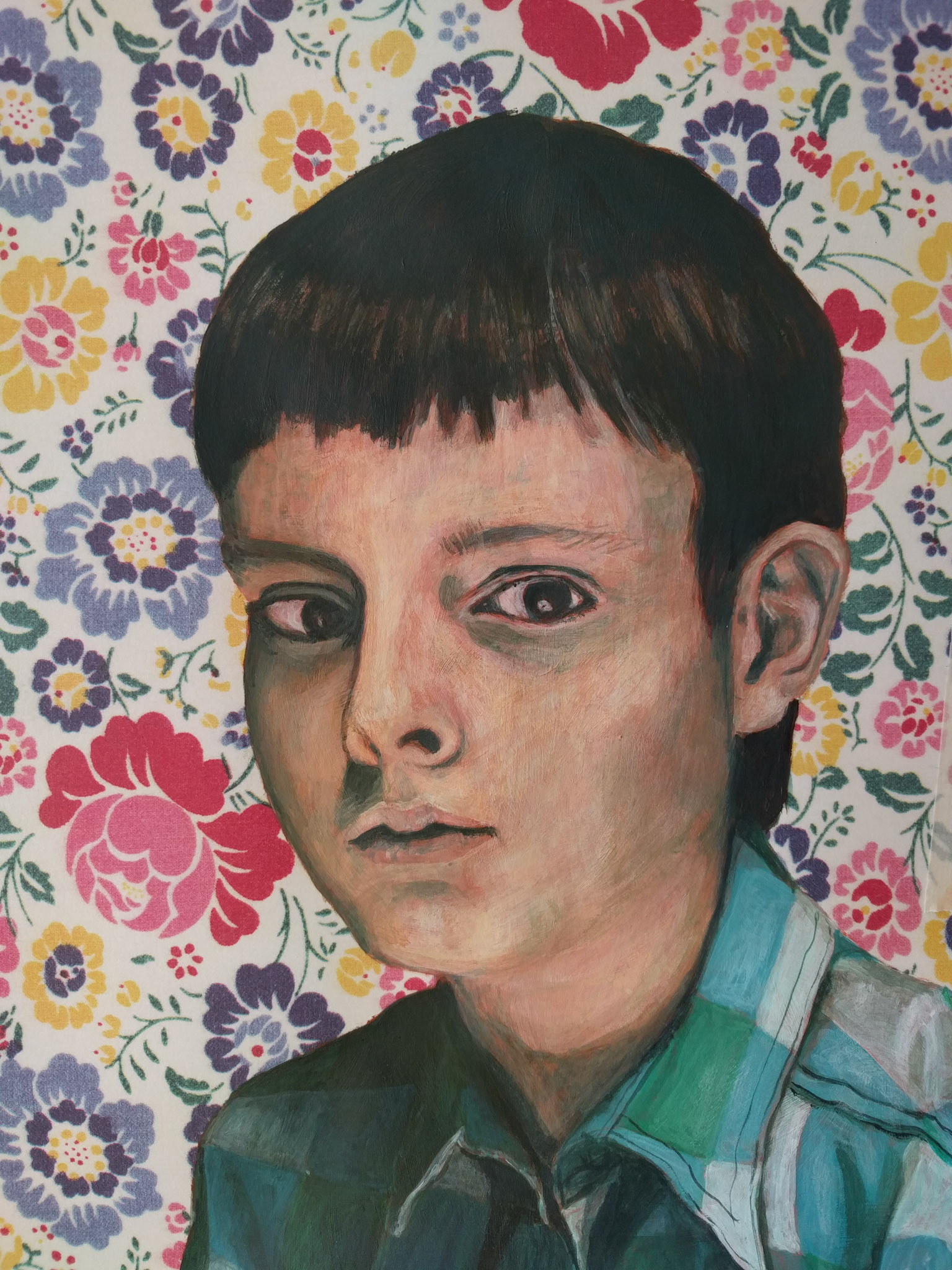 Boy (Wallpaper series) 2018, acrylics on paper, 21,5x28cm