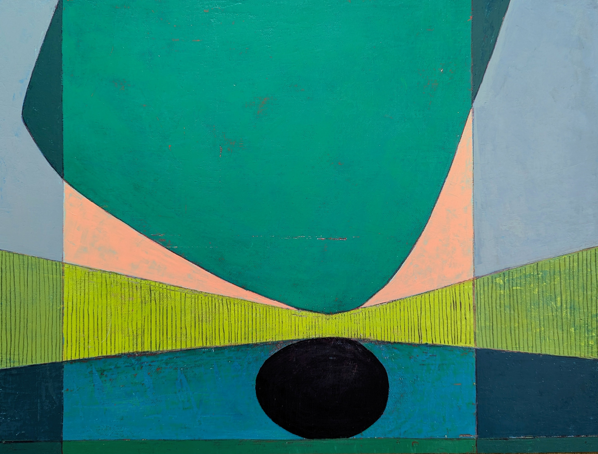 For now I am winter, 2024, acrylics on 30x40 canvasboard