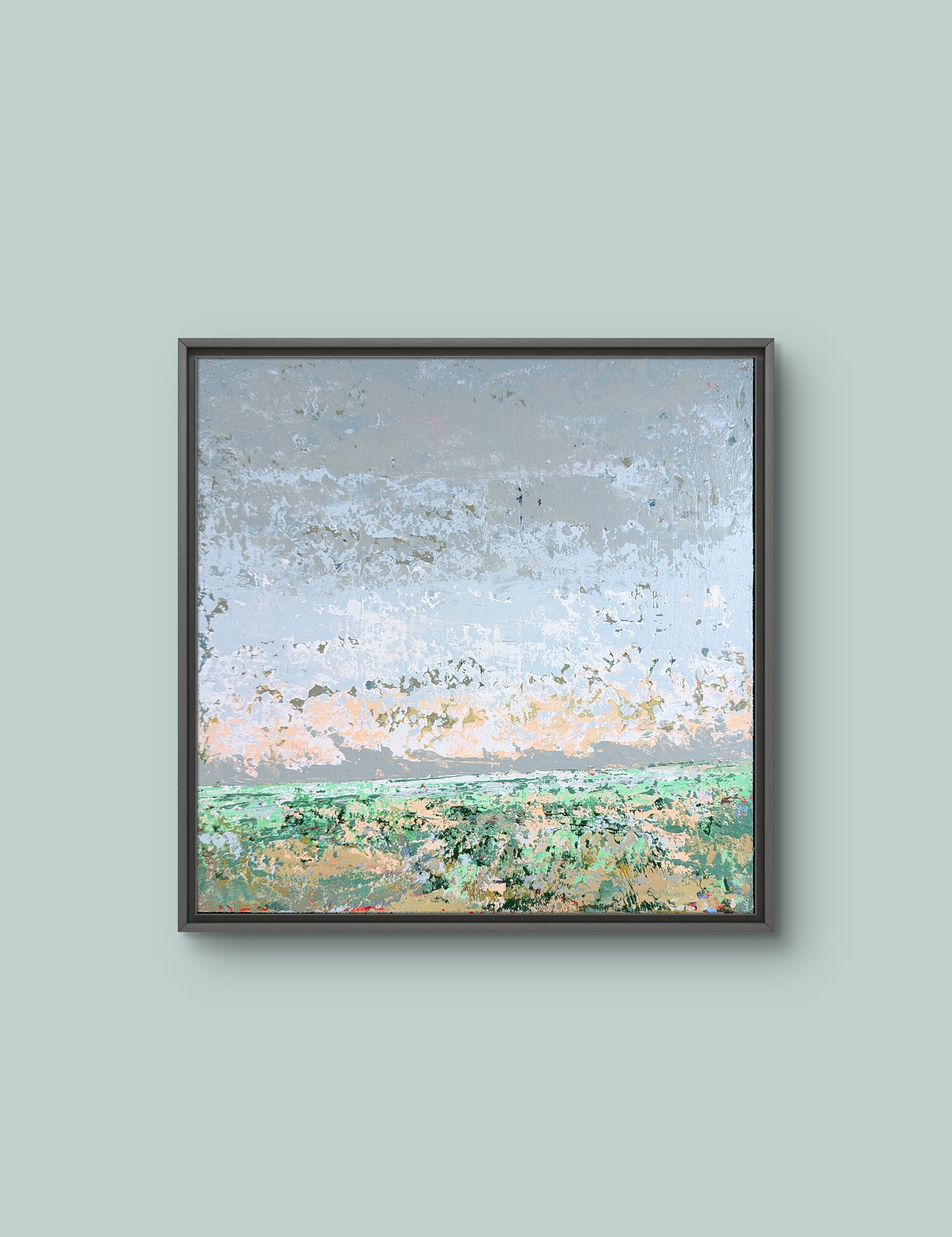 Land of Skies II, 2026, acrylics on 30x30 cm panel