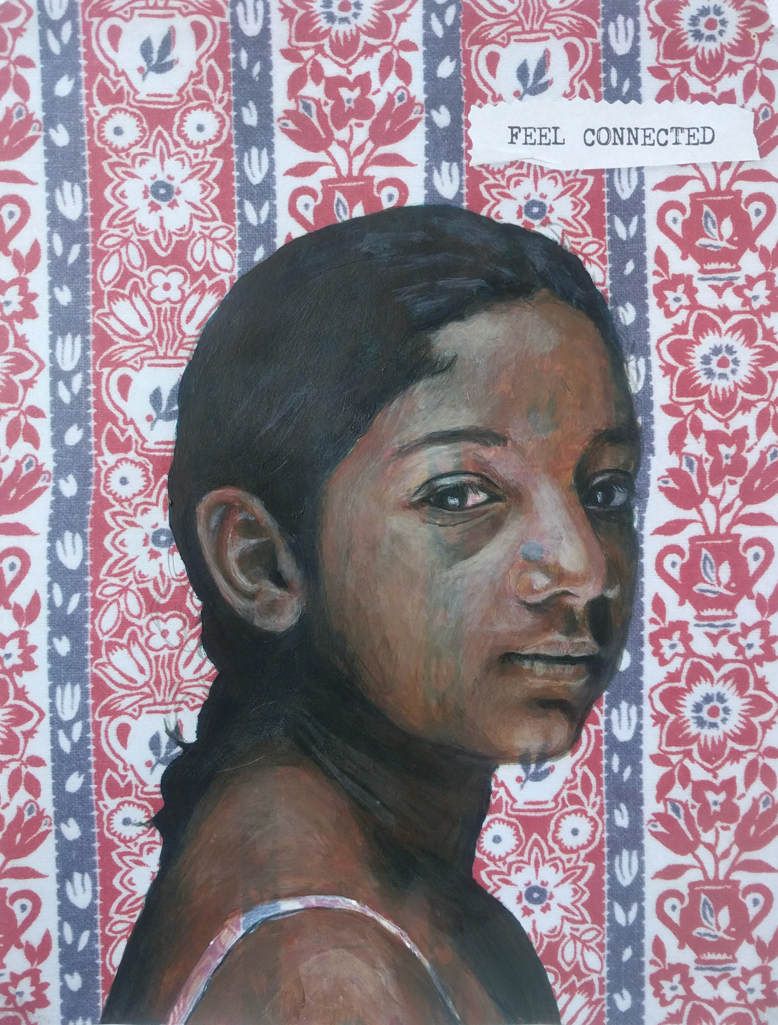 Girl (Wallpaper series) 2018, acrylics on paper, 21,5x28cm