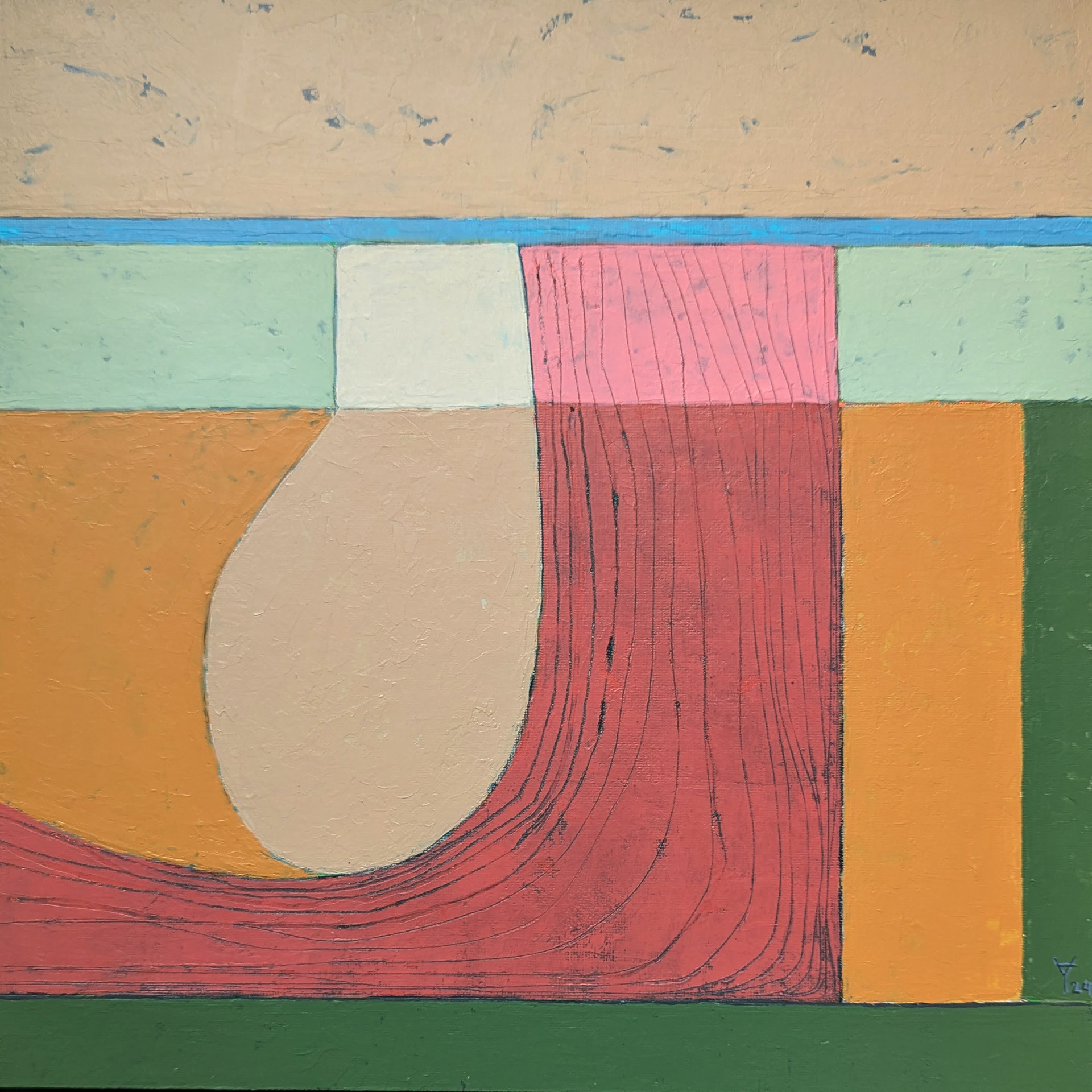 Harbour, 2024, acrylycs on 30x30cm canvasboard