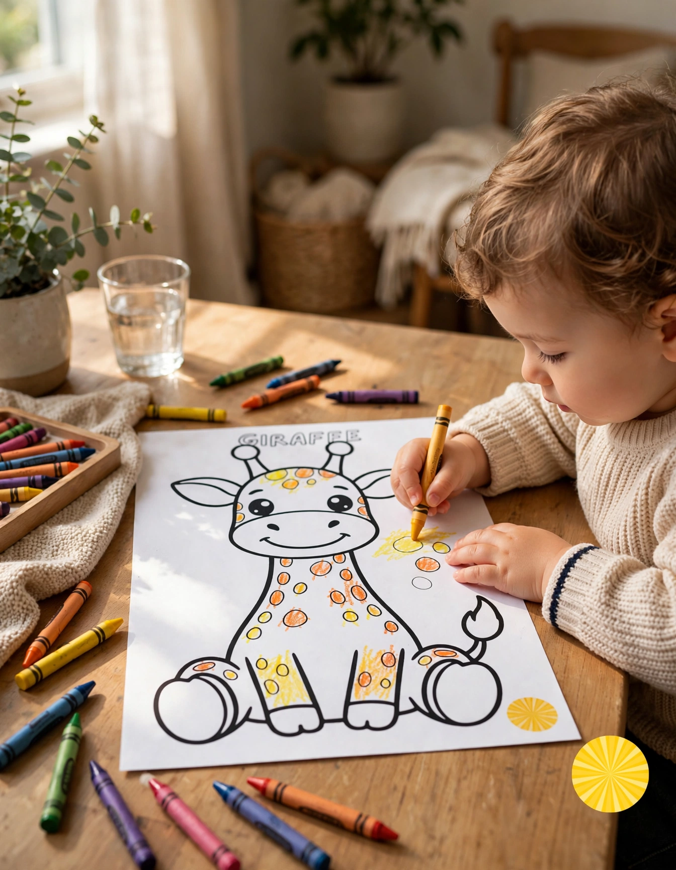 Child coloring a custom Pixel Party worksheet