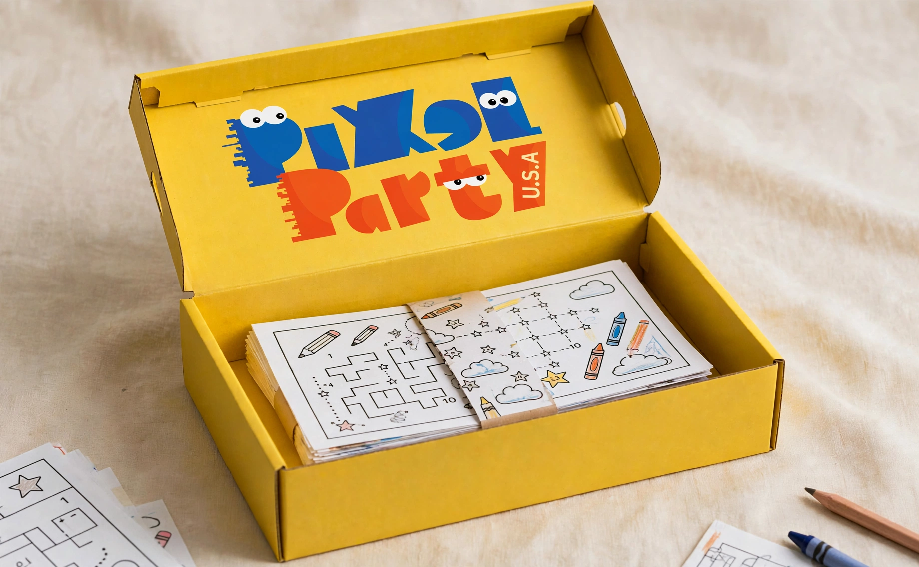 Custom packaging and worksheet set