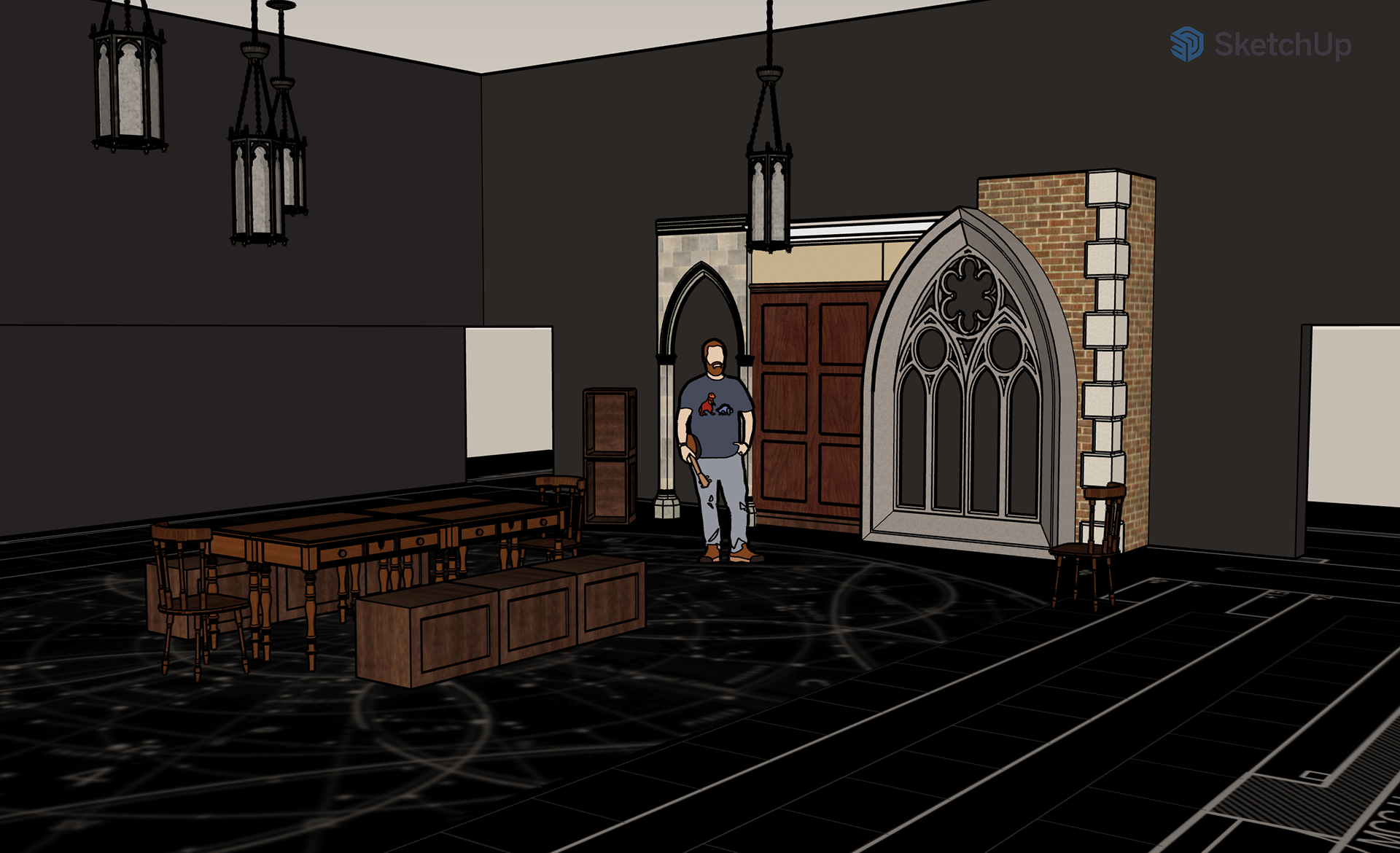 east wall 3D rendering