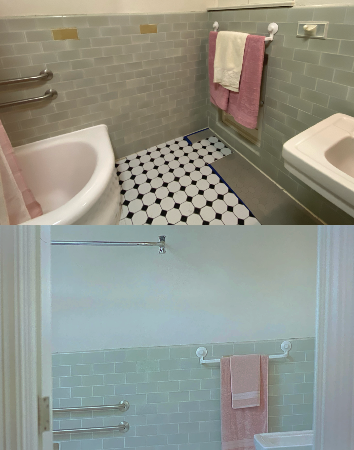 bathroom tiles before vs. after