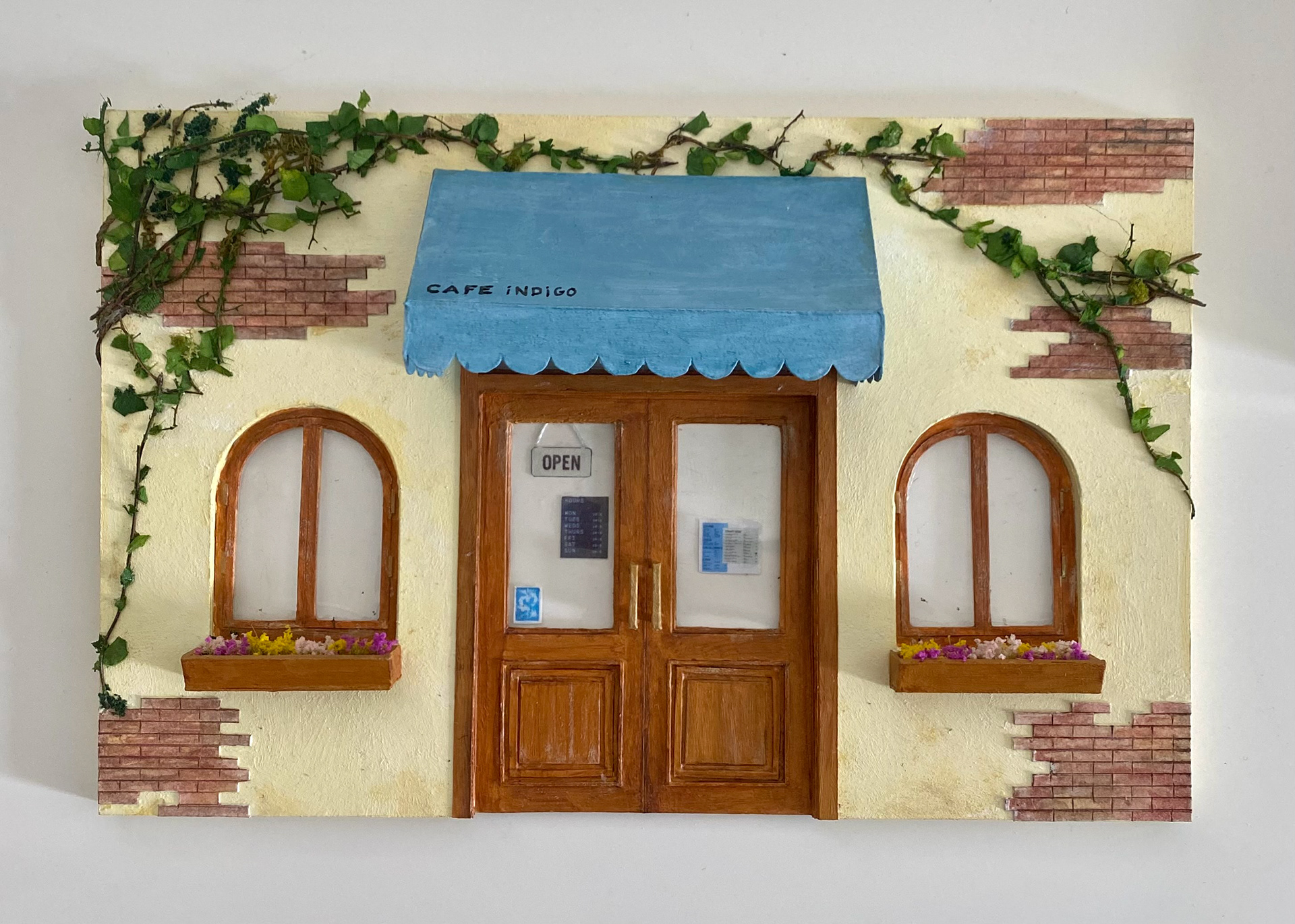 1/2" inch scale cafe storefront model
