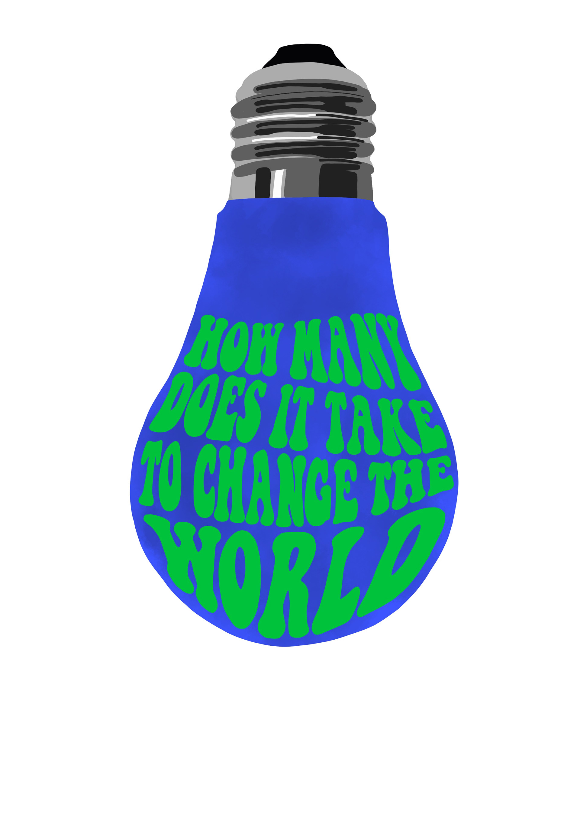 'How many does it take to change the world?' Spot Illustration Variation