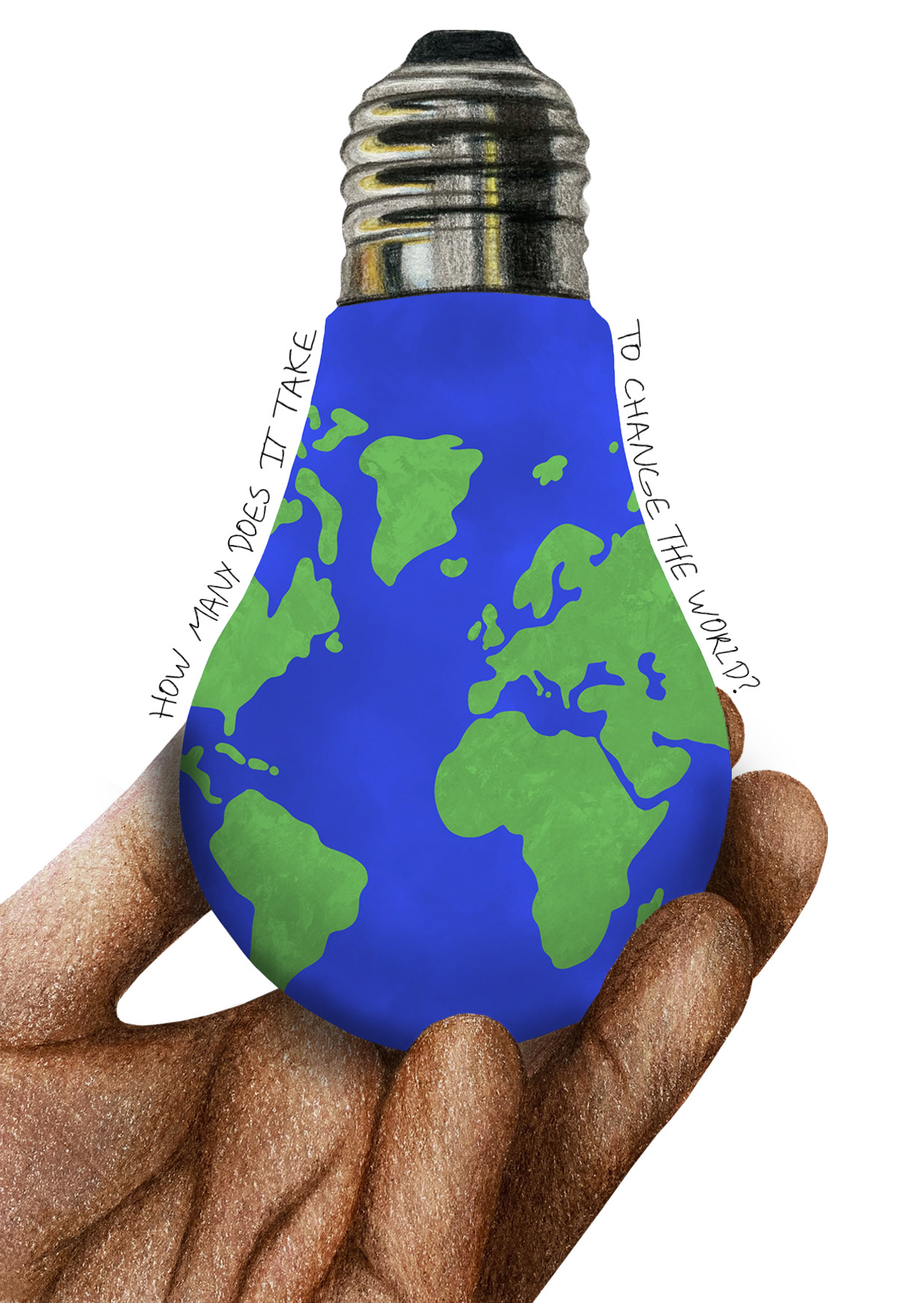 'How many does it take to change the world?' Spot Illustration (Final Choice)