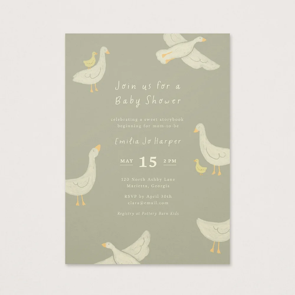 Mother Goose — Baby shower invitation available for licensing