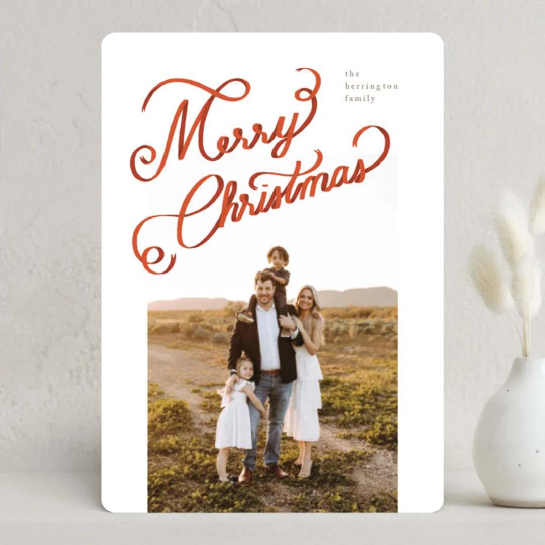 Ribbon Letters — Minted Holiday Photo Card
