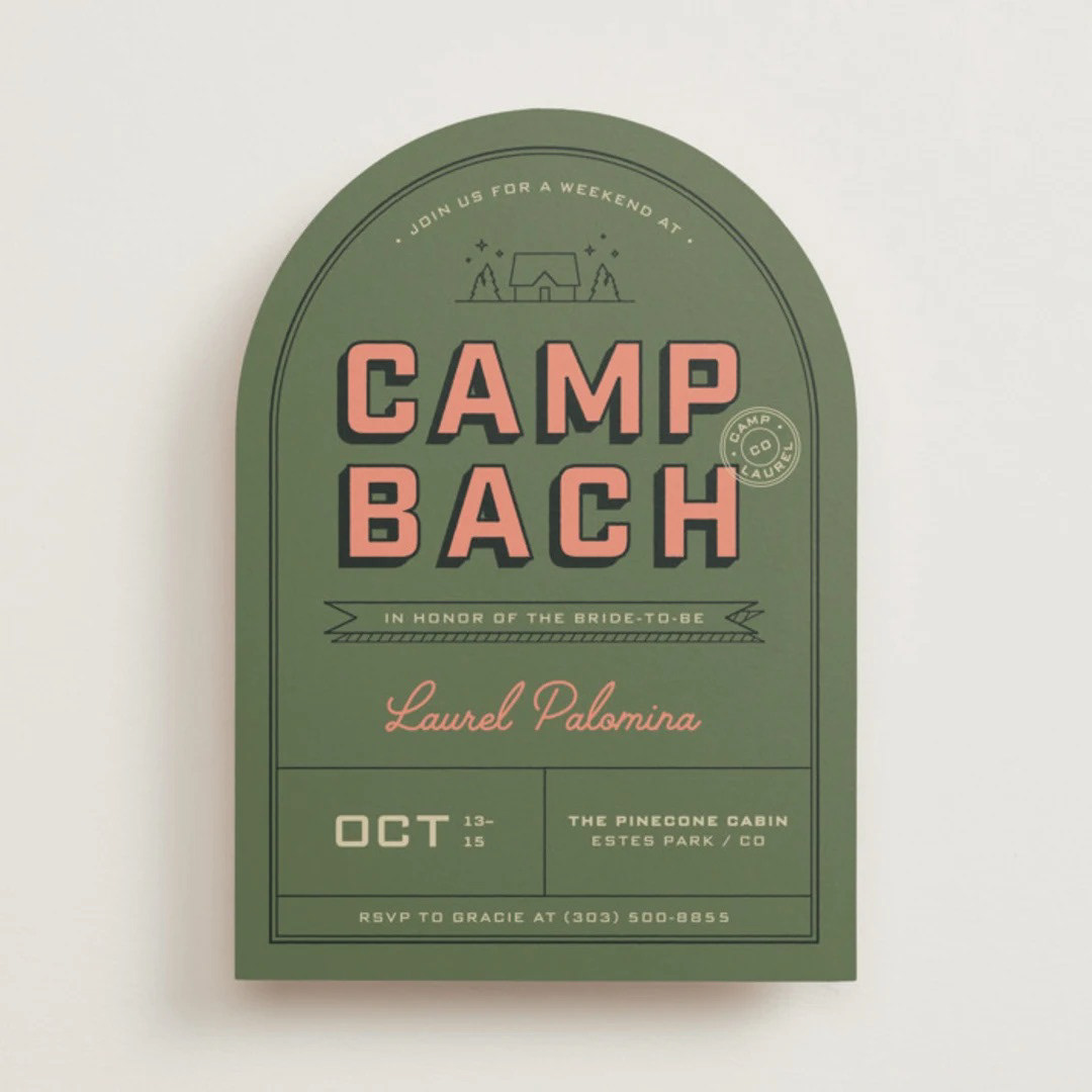 Camp Bach — Minted Bachelorette Party Invitation