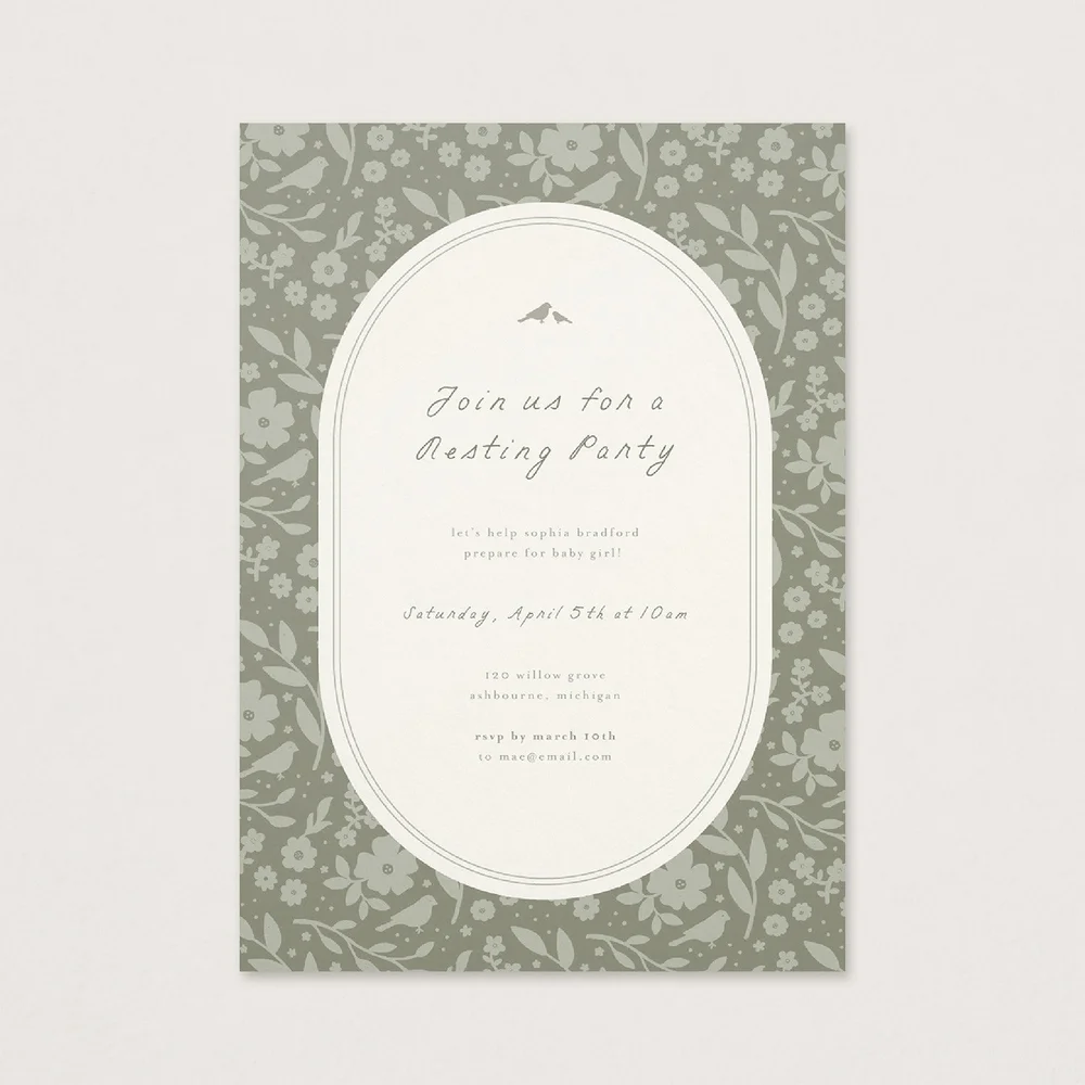 Nesting Bliss — Nesting party invitation available for licensing
