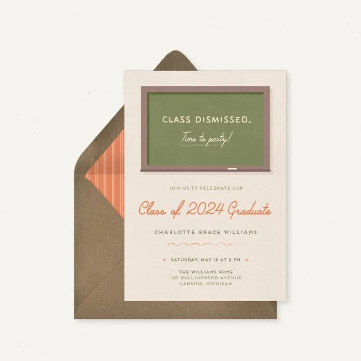 Class Dismissed — Greenvelope Graduation Party Invitation
