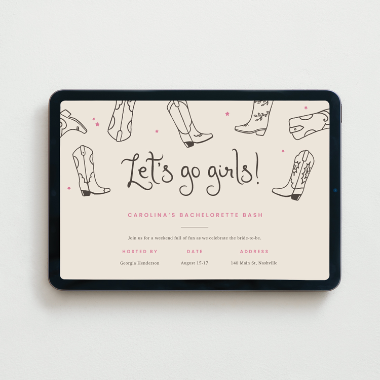 Let’s Go Girls — Minted Bachelorette Party Online Invitation