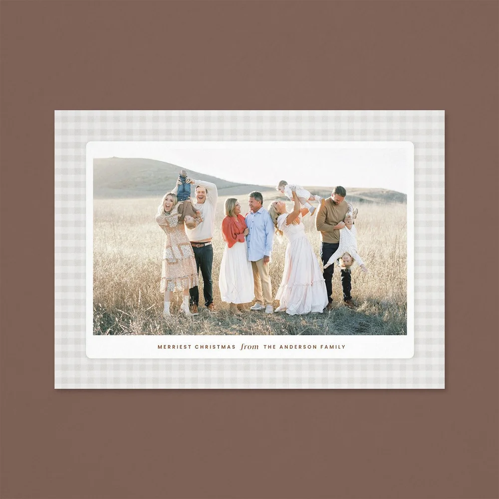 Minimal Plaid — Holiday Photo Card available for licensing