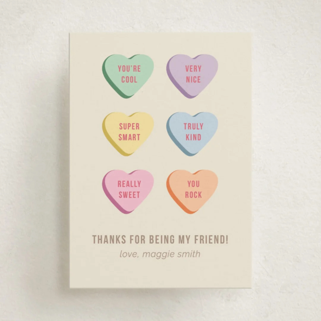 Conversation Heart Compliments — Minted Classroom Valentine's Cards