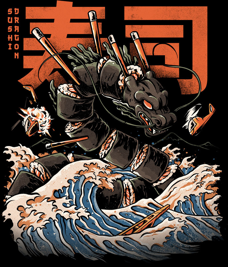 The Great Sushi Dragon - Black
