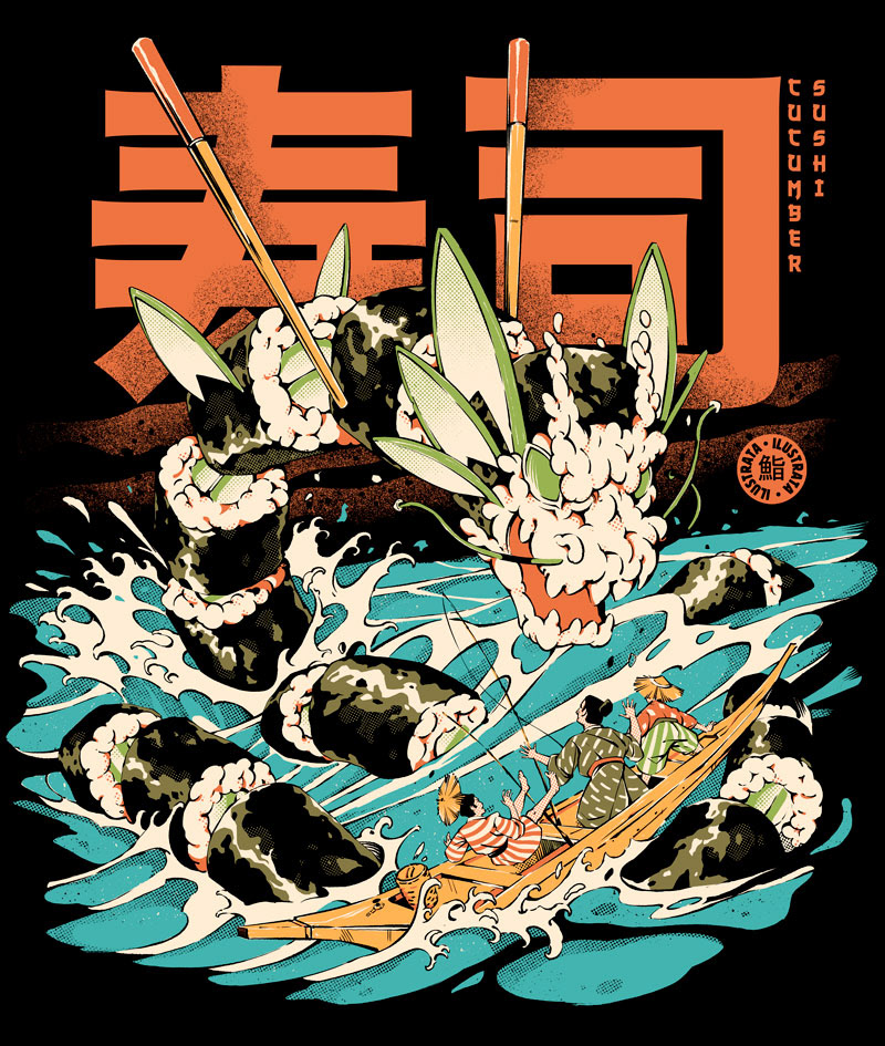 Cucumber Sushi Dragon - Black